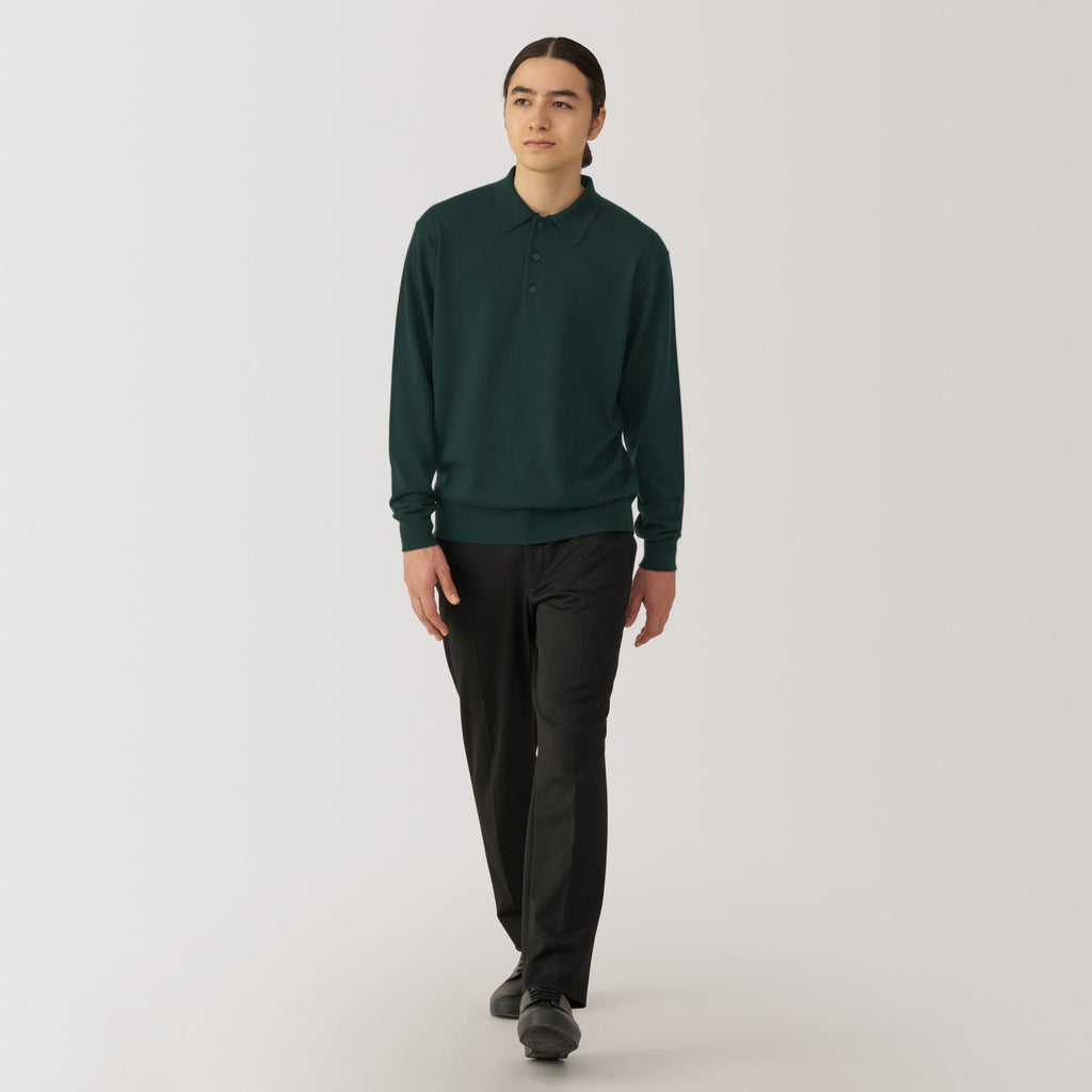 Men's Washable High-Gauge Polo Sweater