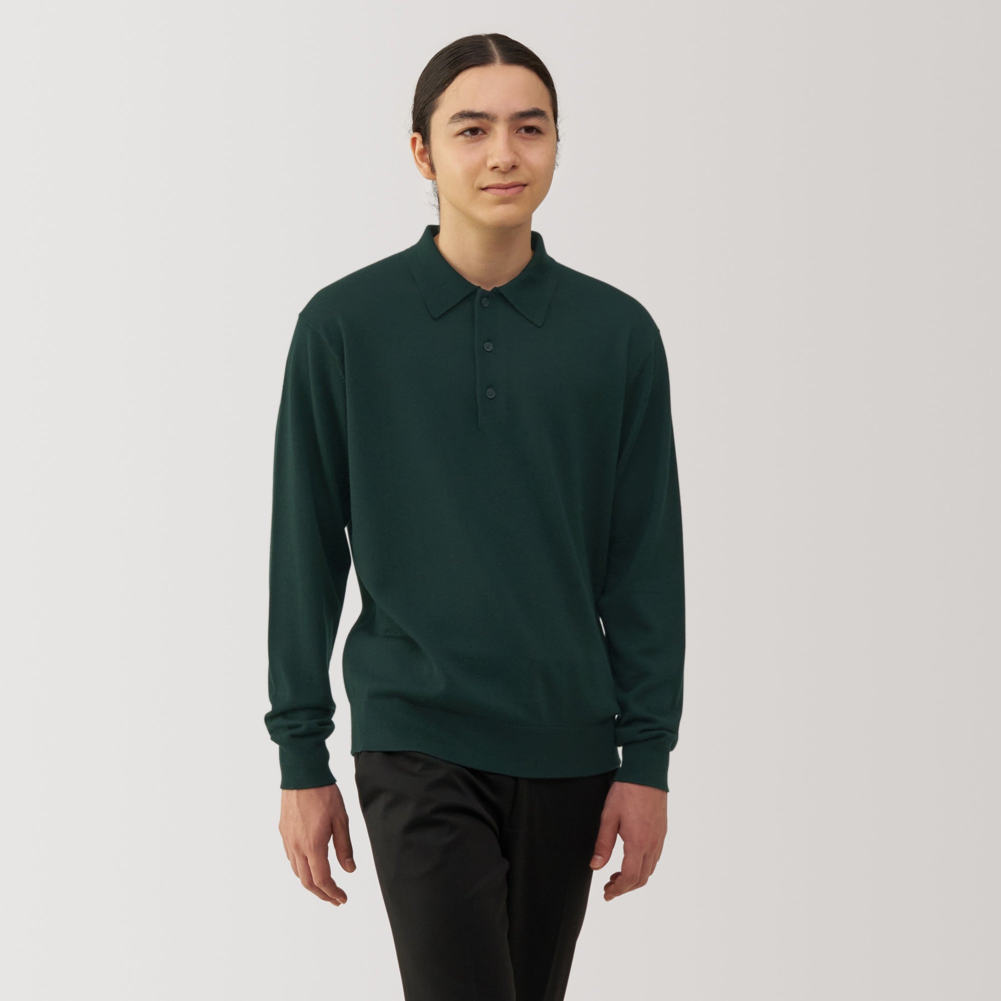 Men's Washable High-Gauge Polo Sweater