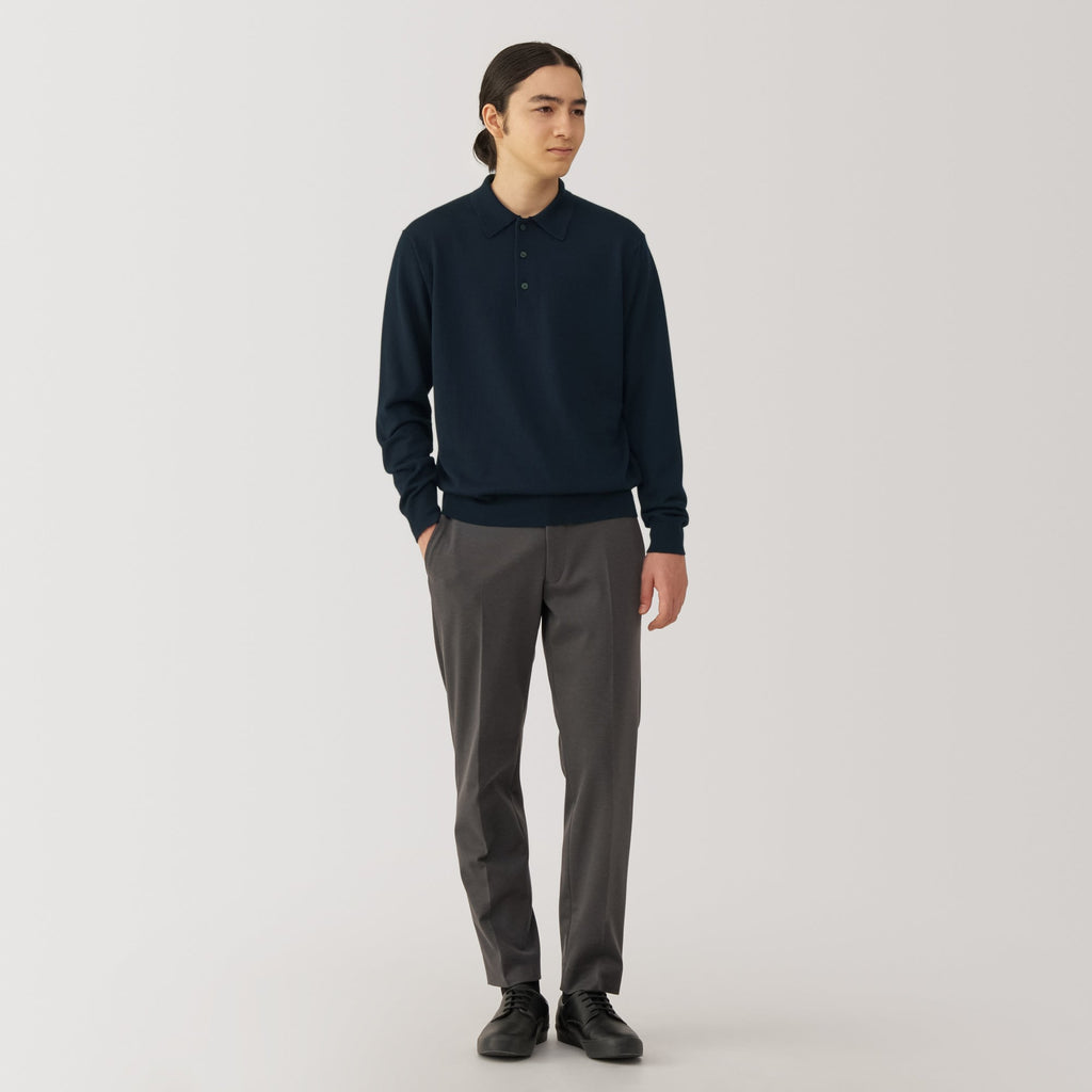Men's Washable High-Gauge Polo Sweater