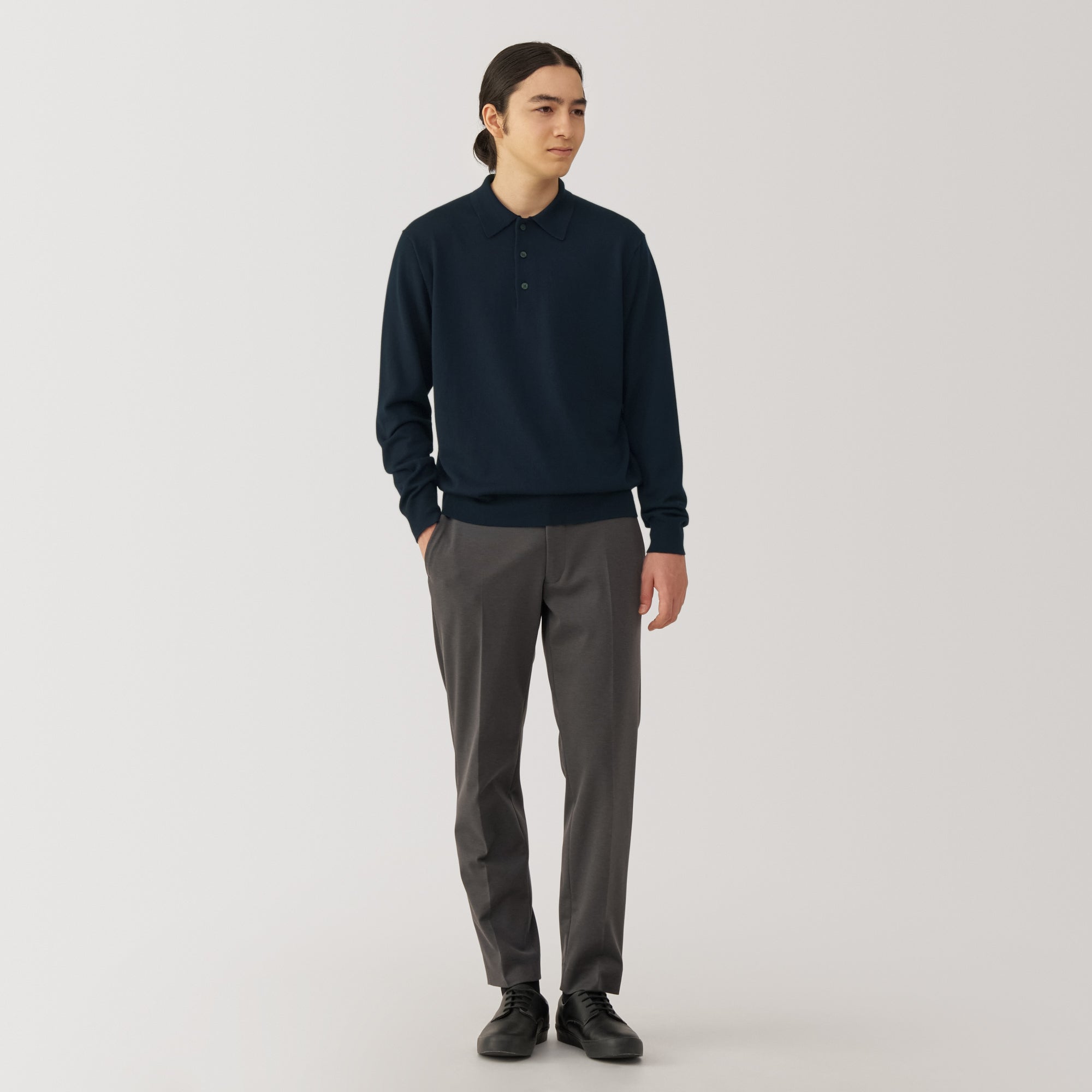 Men's Washable High-Gauge Polo Sweater
