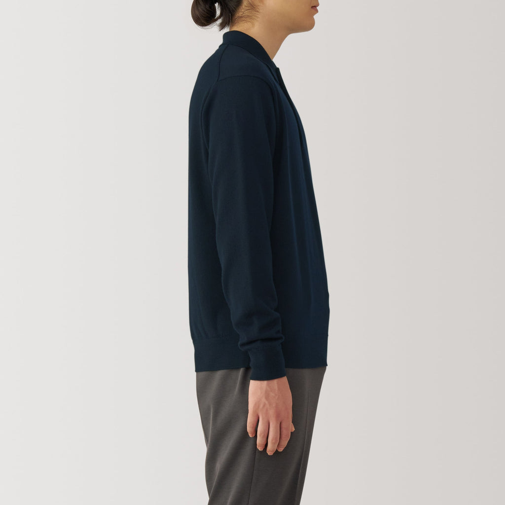 Men's Washable High-Gauge Polo Sweater