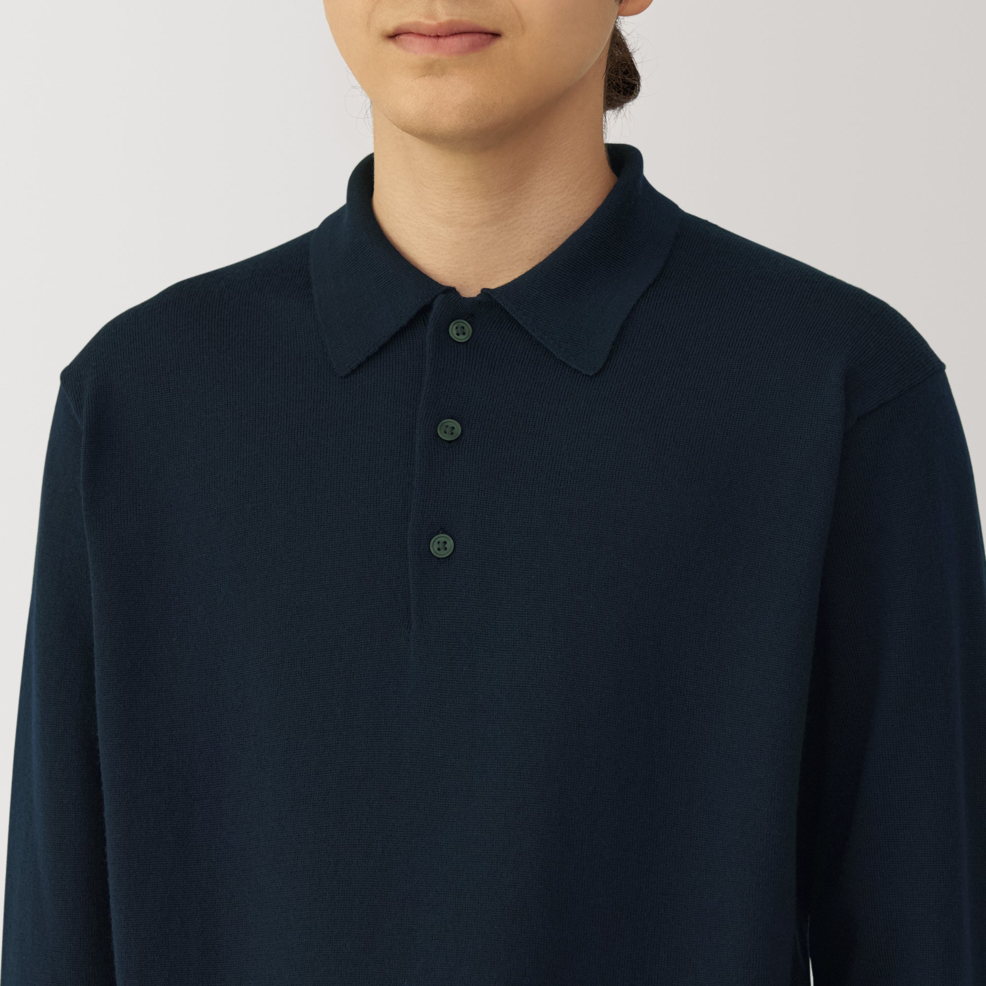 Men's Washable High-Gauge Polo Sweater