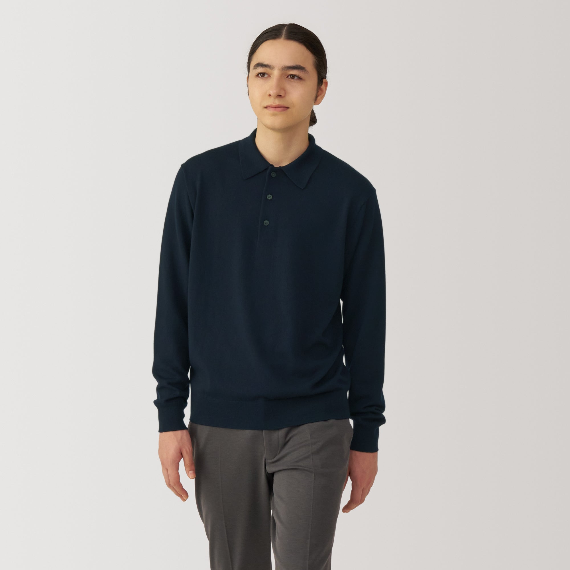 Men's Washable High-Gauge Polo Sweater