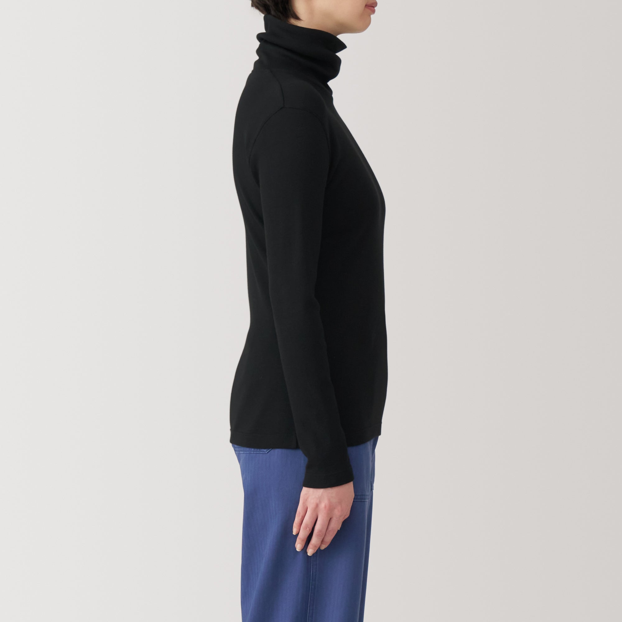 Women's Soy Fibre Blend Ribbed Turtleneck Long Sleeve T-Shirt