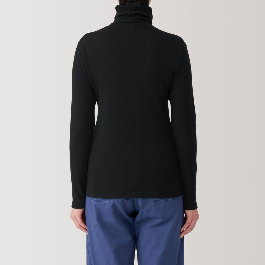 Women's Soy Fibre Blend Ribbed Turtleneck Long Sleeve T-Shirt