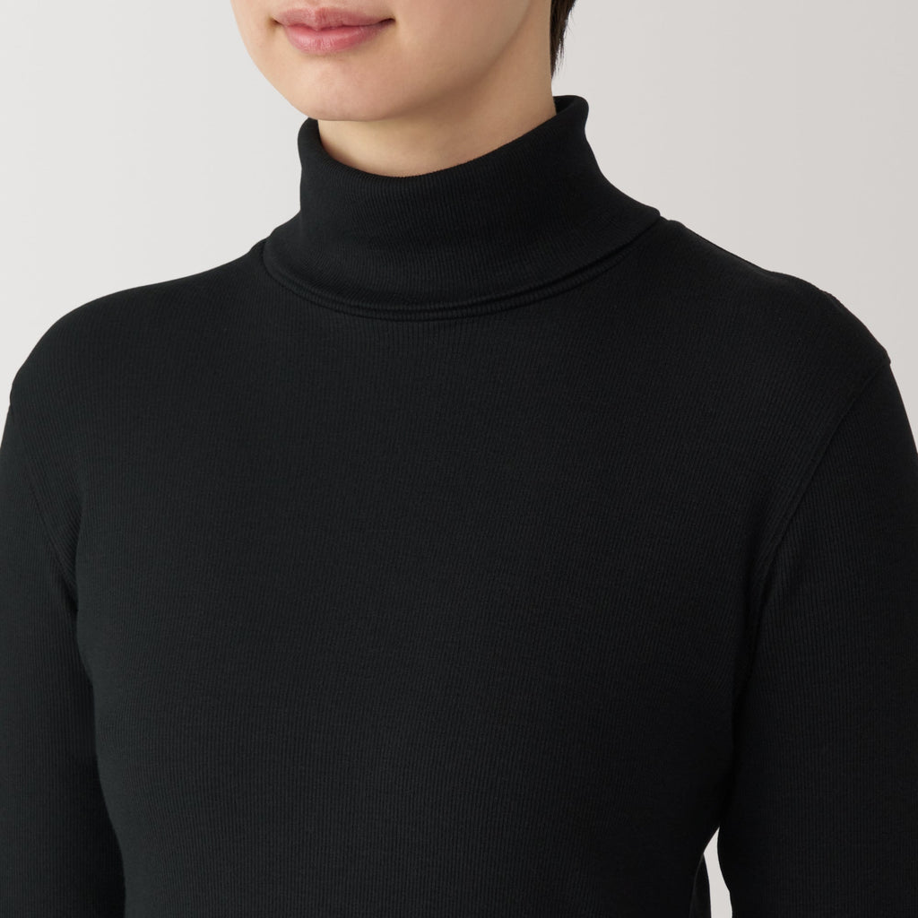Women's Soy Fibre Blend Ribbed Turtleneck Long Sleeve T-Shirt