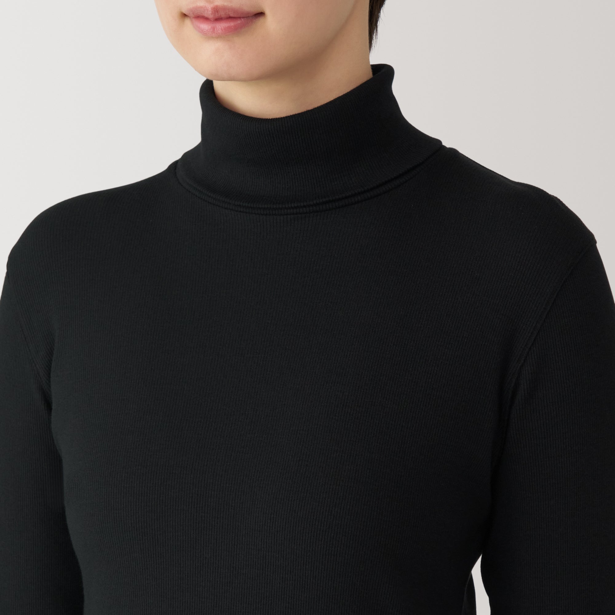 Women's Soy Fibre Blend Ribbed Turtleneck Long Sleeve T-Shirt
