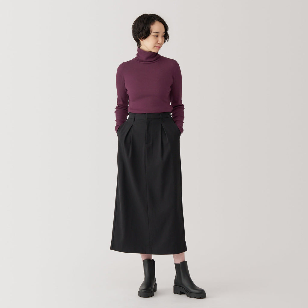 Women's Soy Fibre Blend Ribbed Turtleneck Long Sleeve T-Shirt