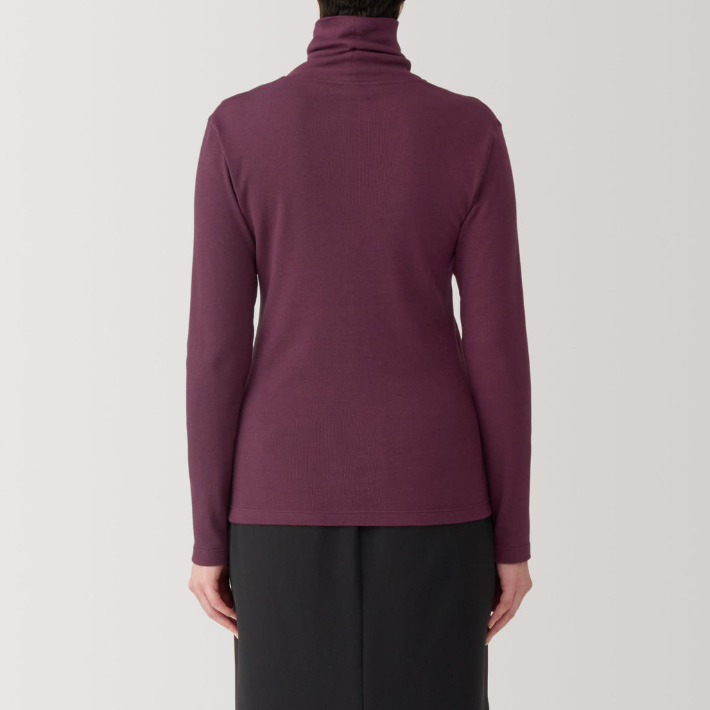 Women's Soy Fibre Blend Ribbed Turtleneck Long Sleeve T-Shirt