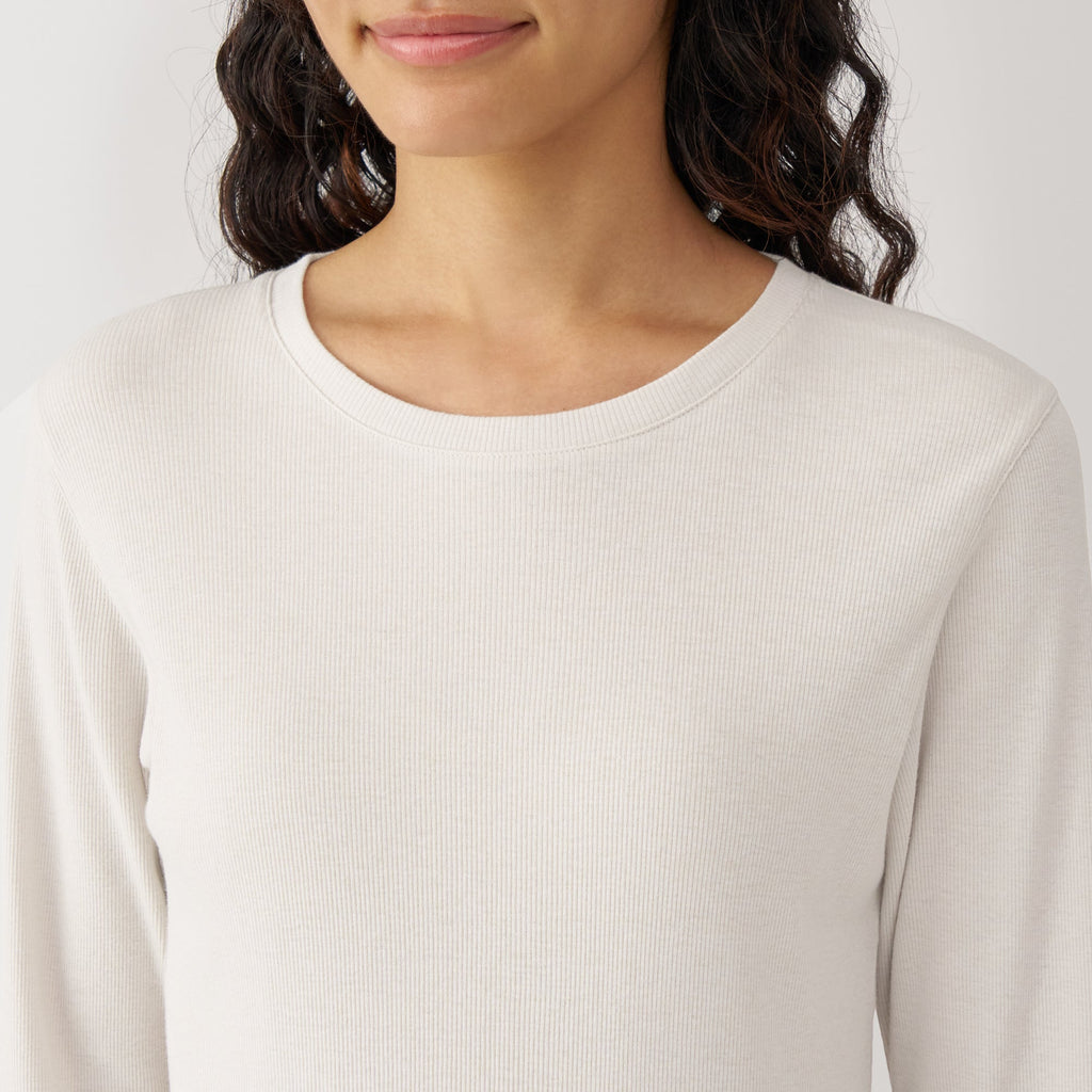 Women's Soy Fiber Blend Ribbed Crewneck T-Shirt