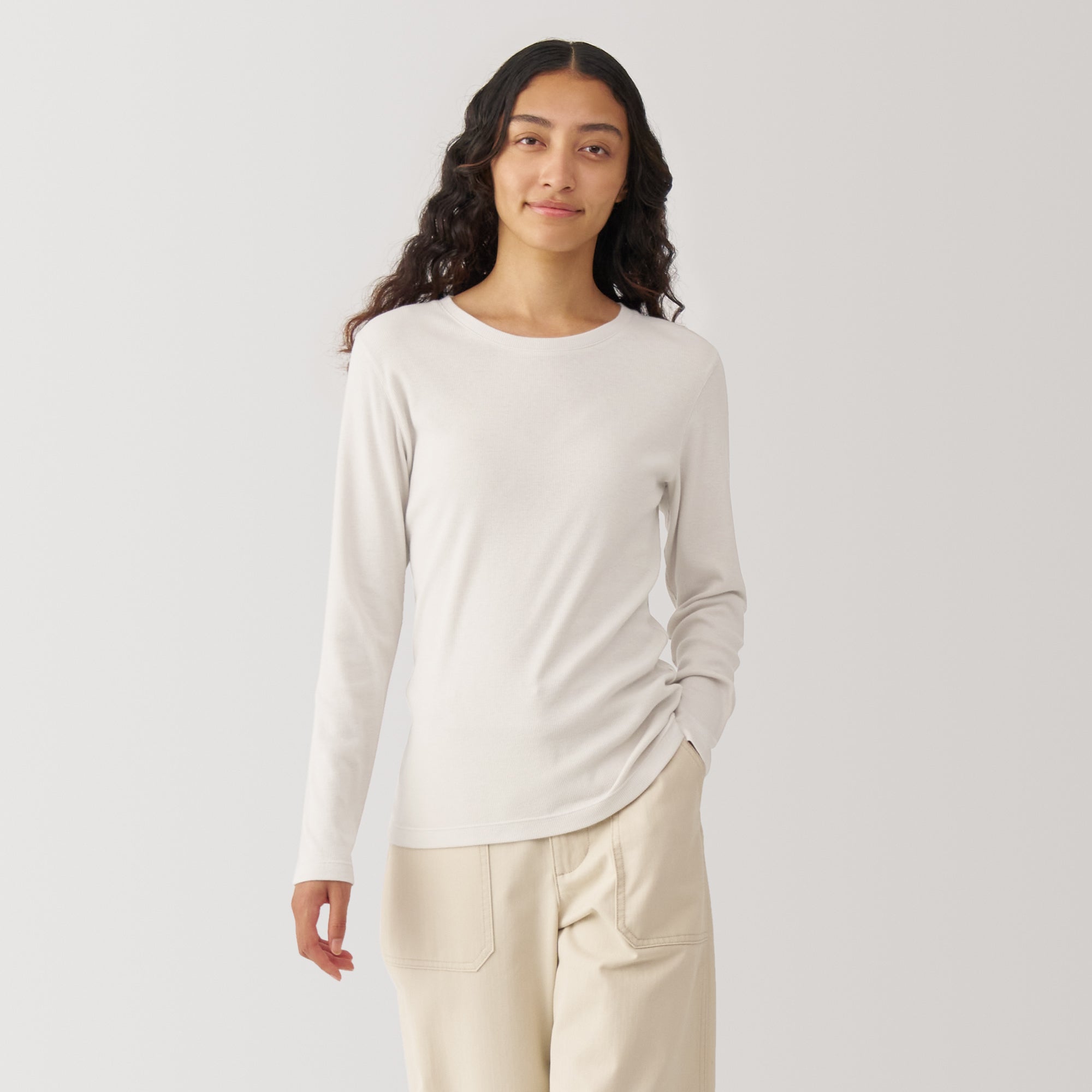 Women's Soy Fiber Blend Ribbed Crewneck T-Shirt