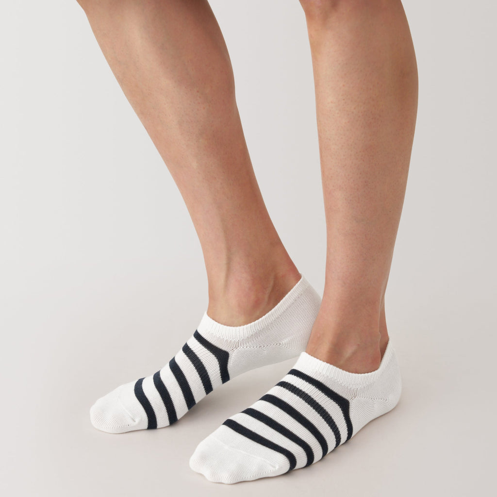 Right Angle Striped Sneaker Socks