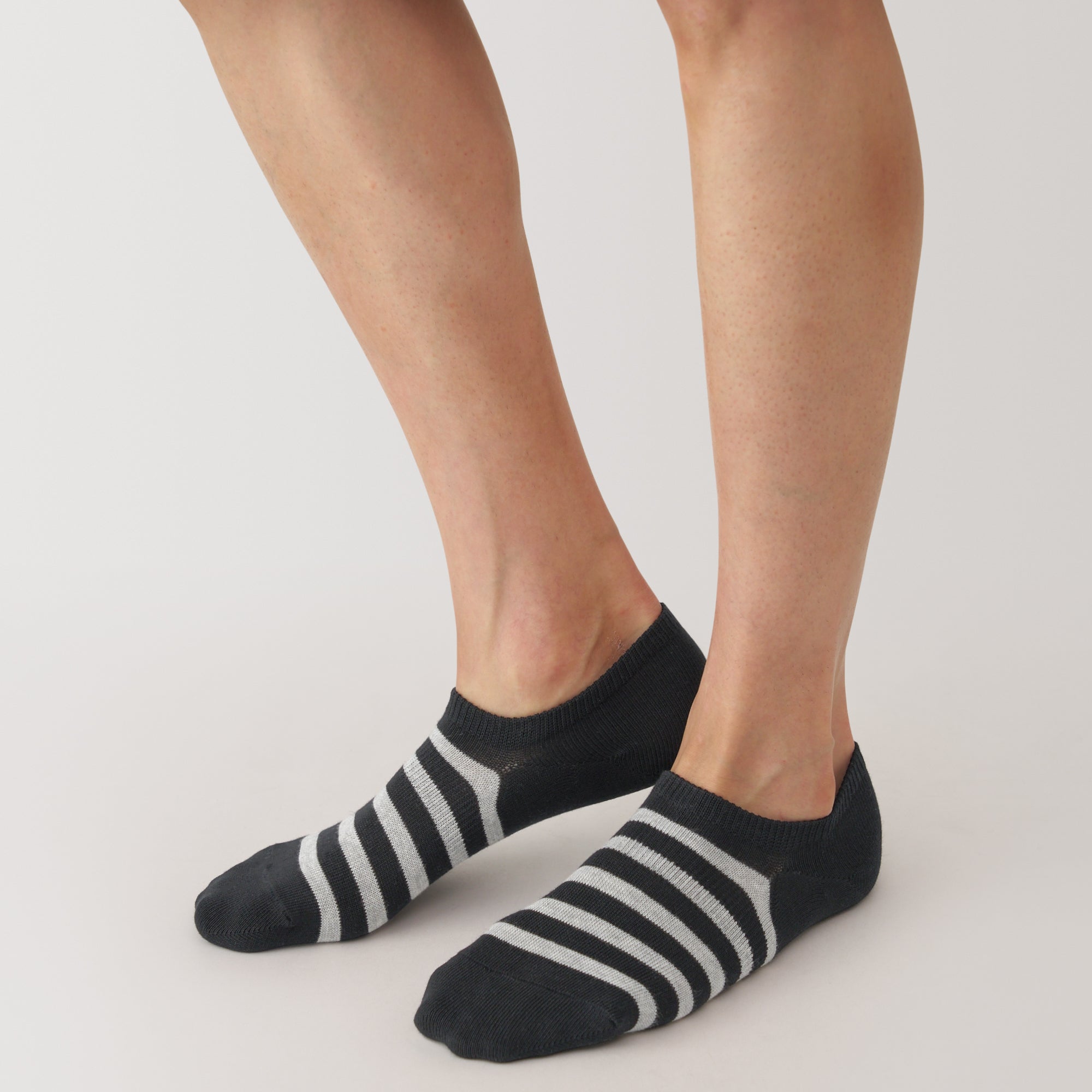 Right Angle Striped Sneaker Socks