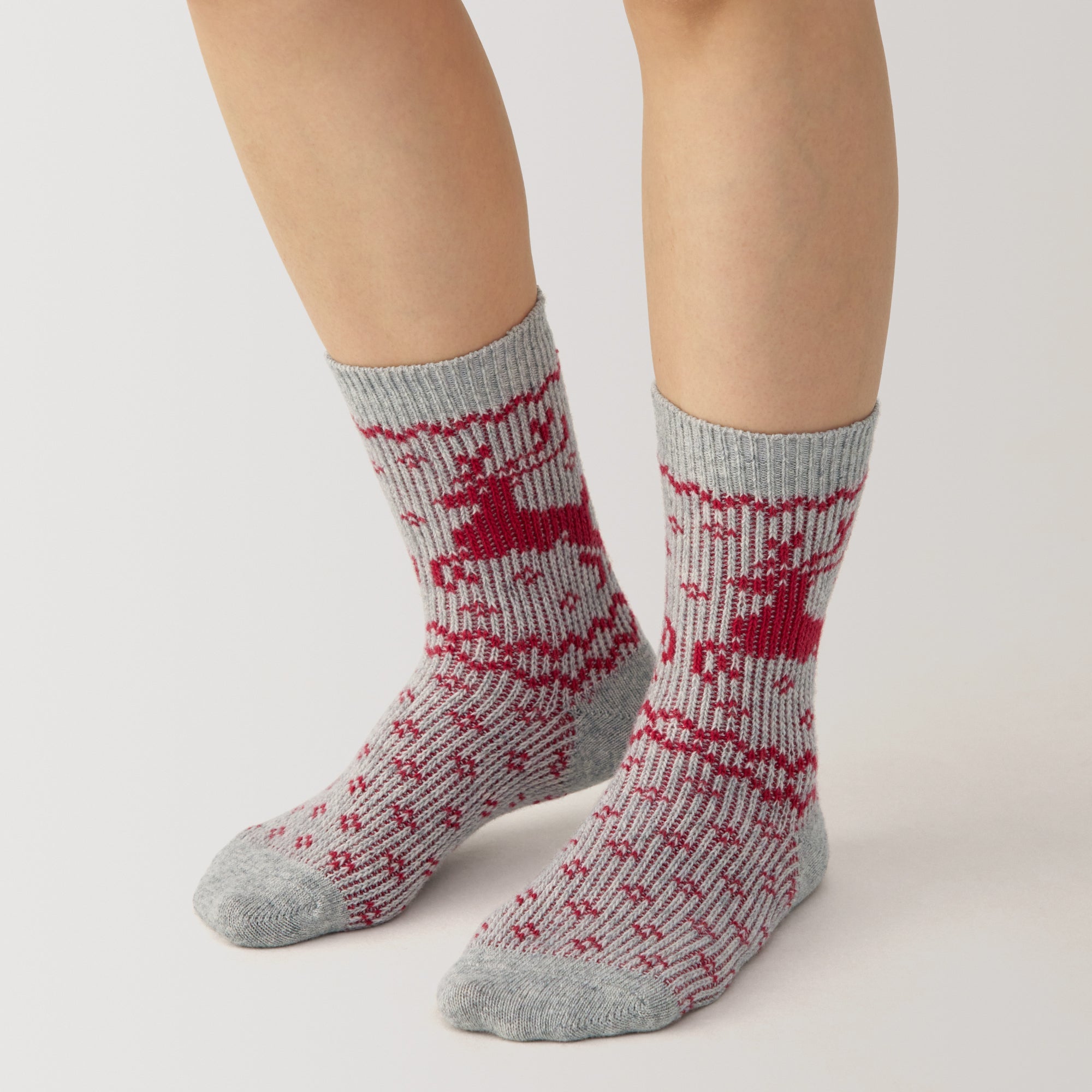Right Angle Loose Top Reindeer Pattern Socks