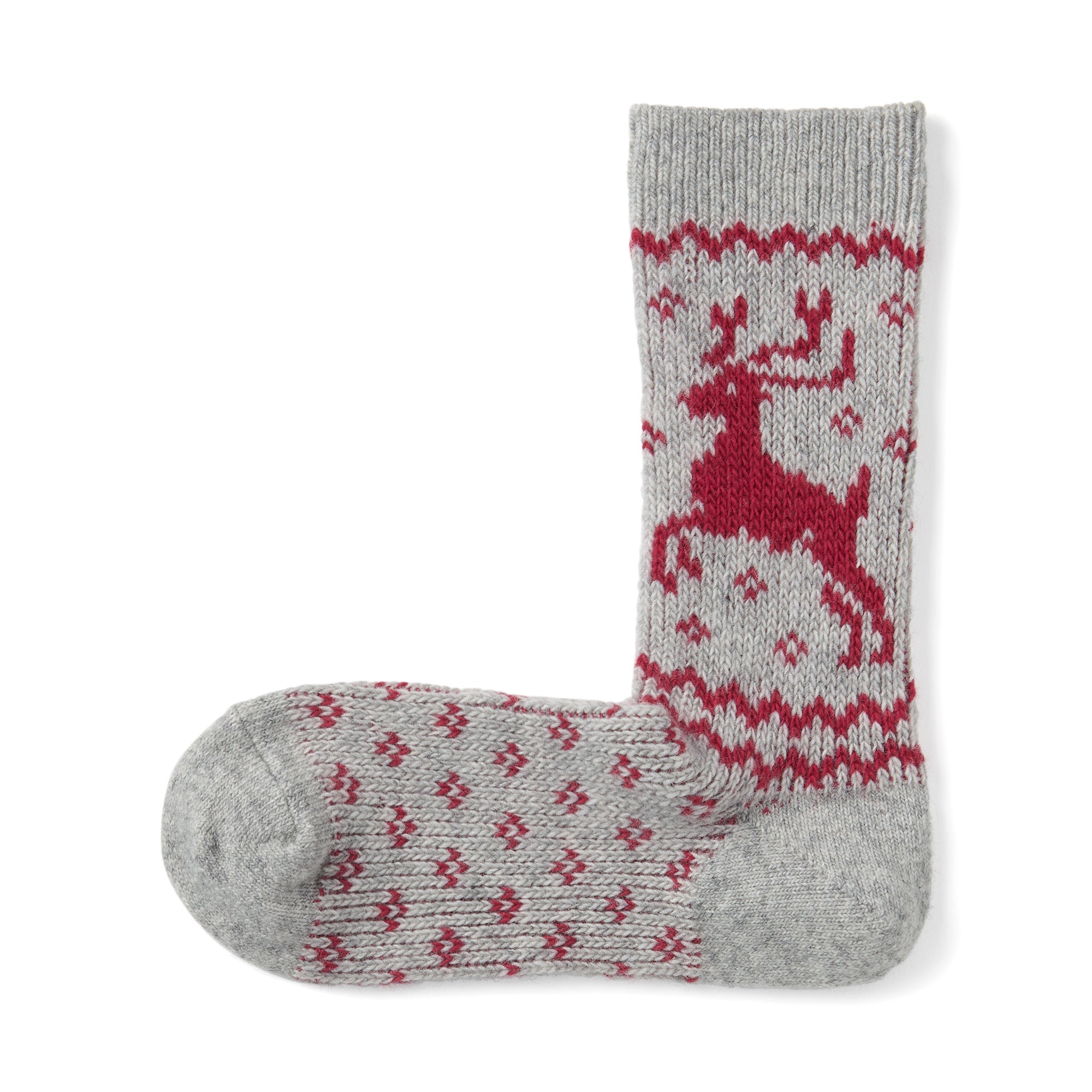 Right Angle Loose Top Reindeer Pattern Socks