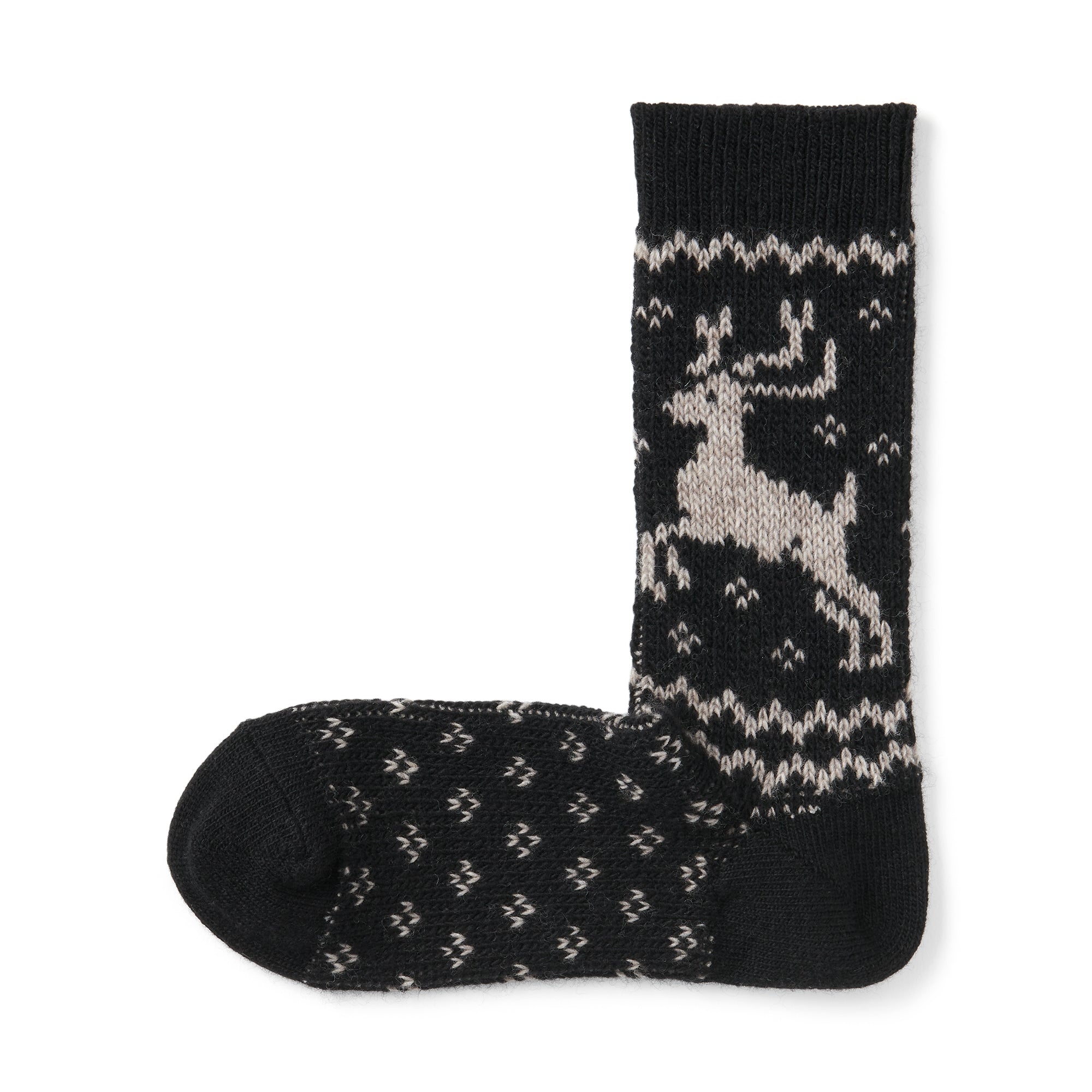 Right Angle Loose Top Reindeer Pattern Socks