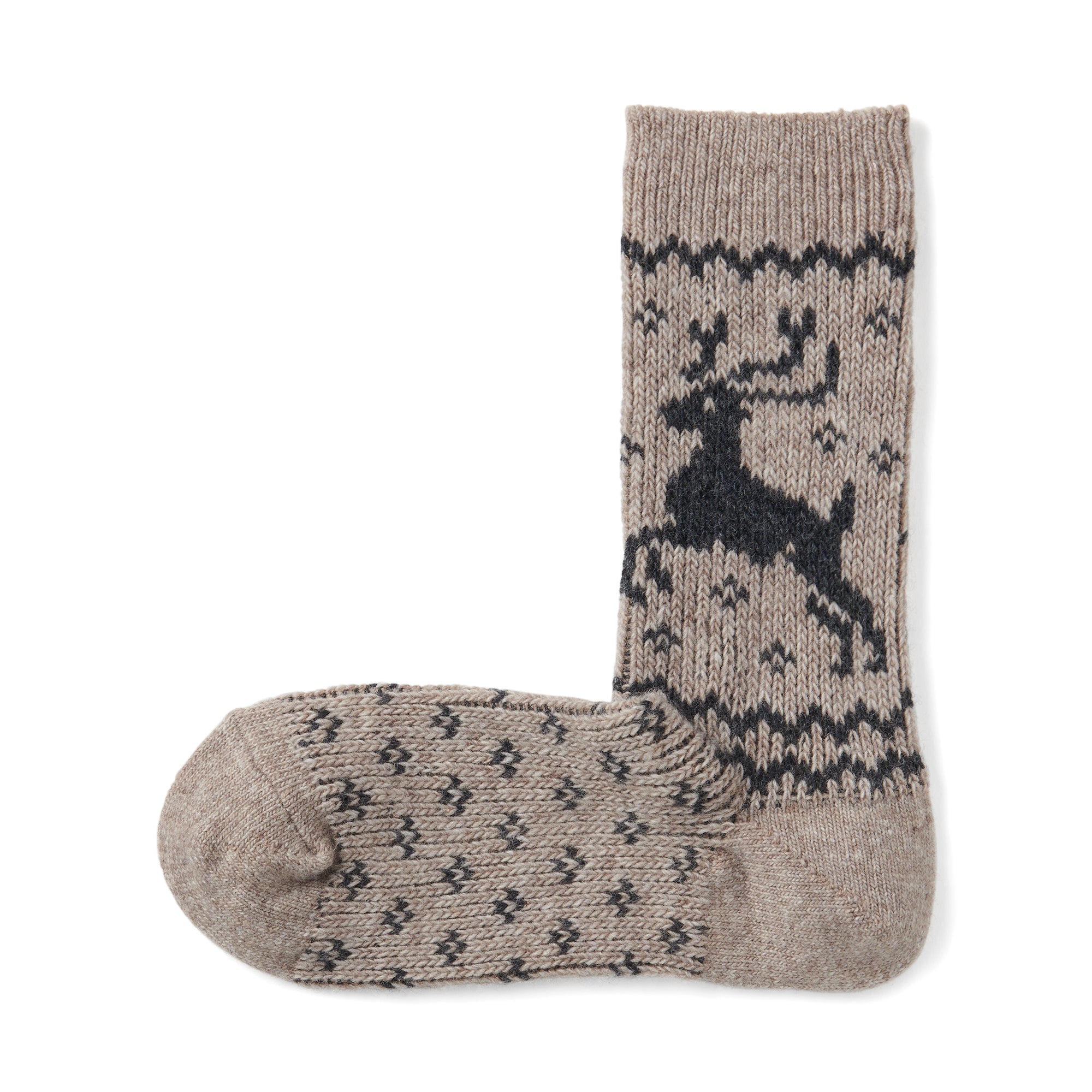 Right Angle Loose Top Reindeer Pattern Socks