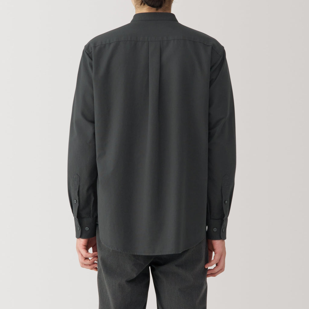 Men's Washed Oxford Stand Collar Shirt