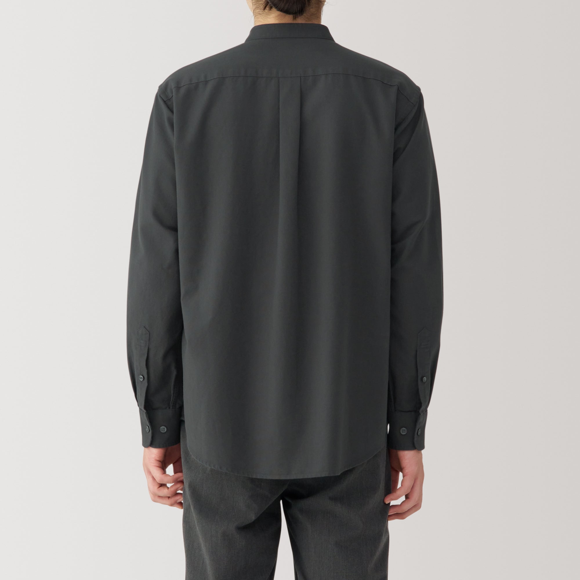 Men's Washed Oxford Stand Collar Shirt
