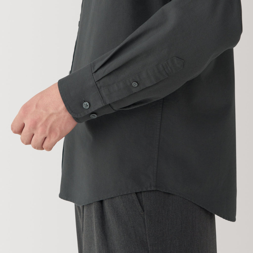 Men's Washed Oxford Stand Collar Shirt
