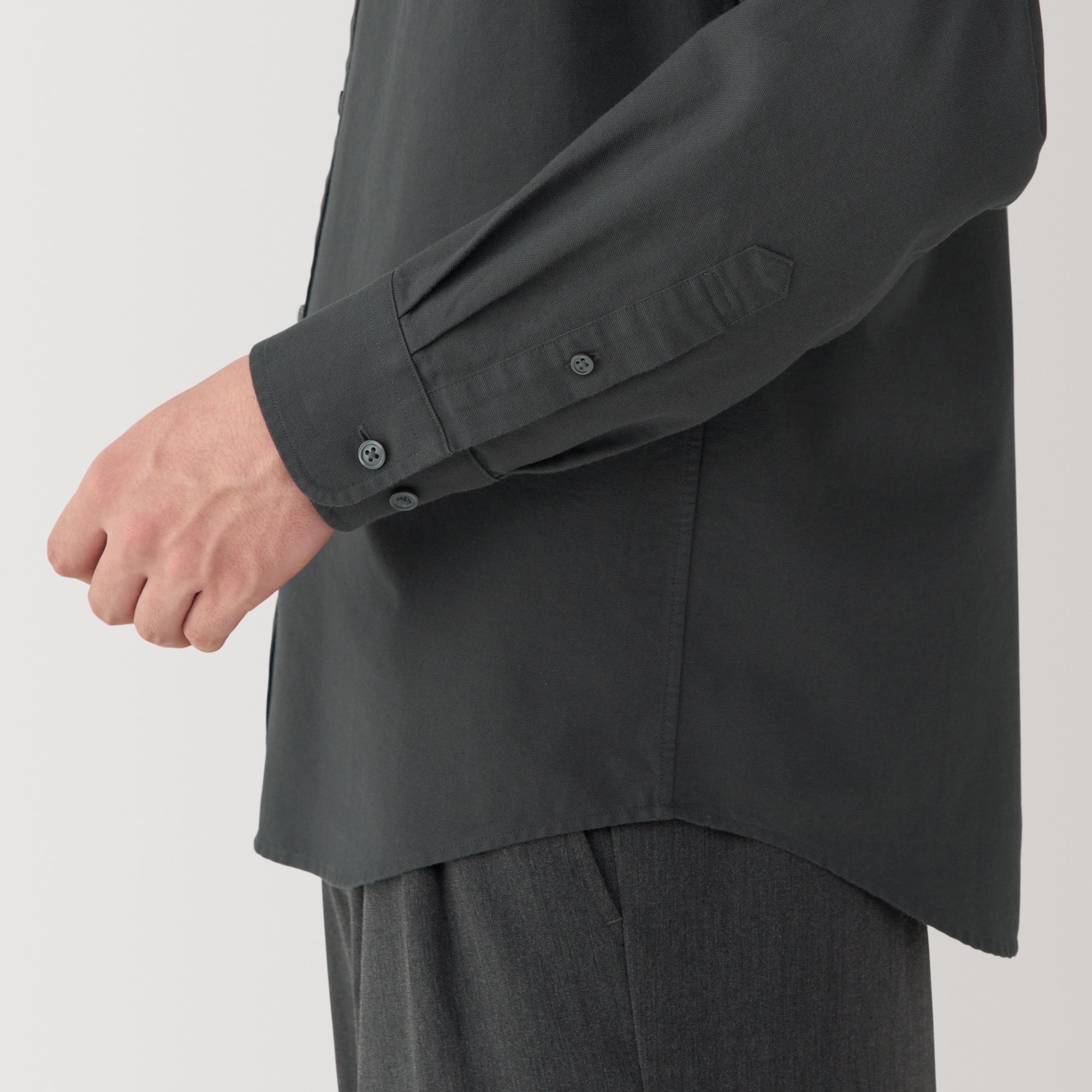 Men's Washed Oxford Stand Collar Shirt