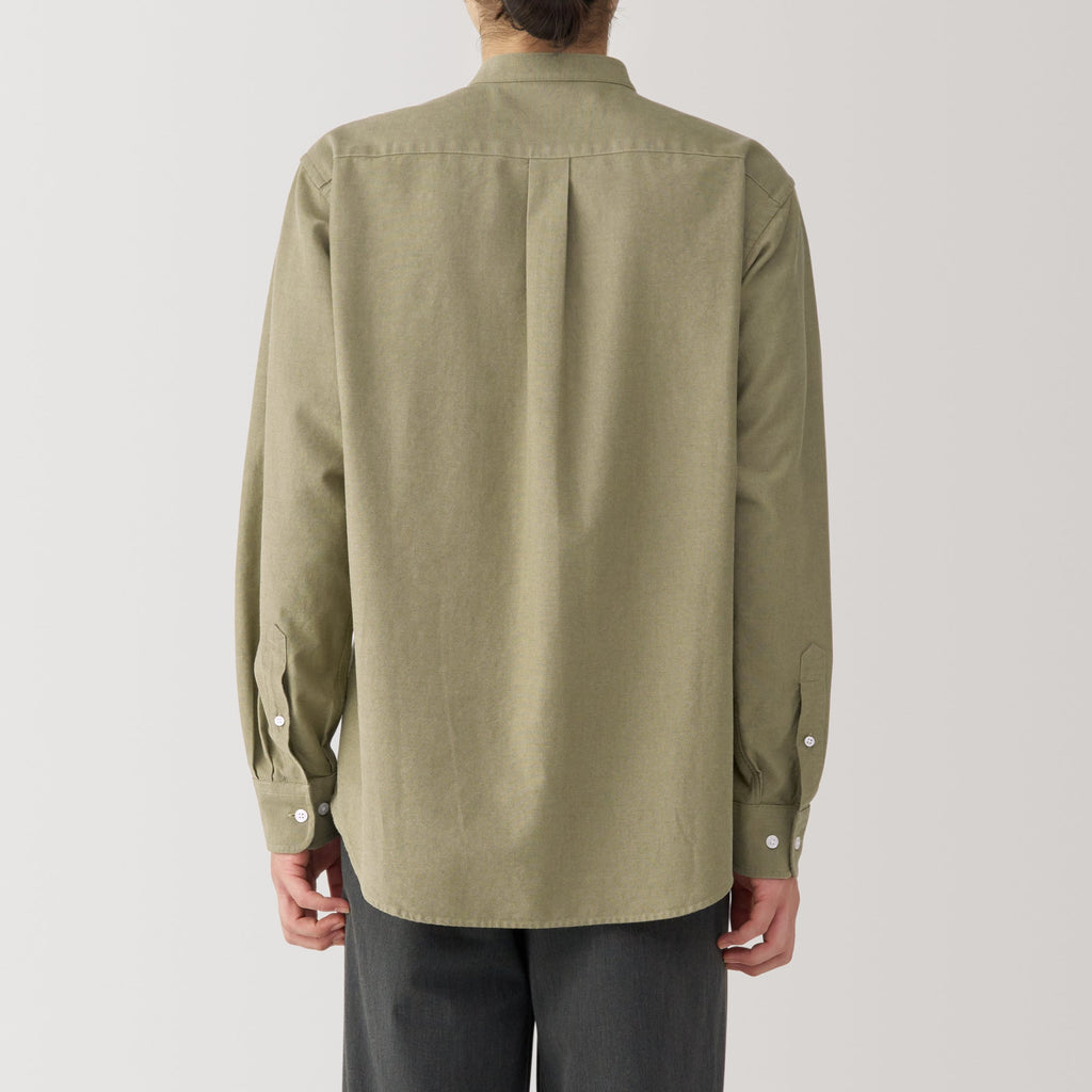 Men's Washed Oxford Stand Collar Shirt