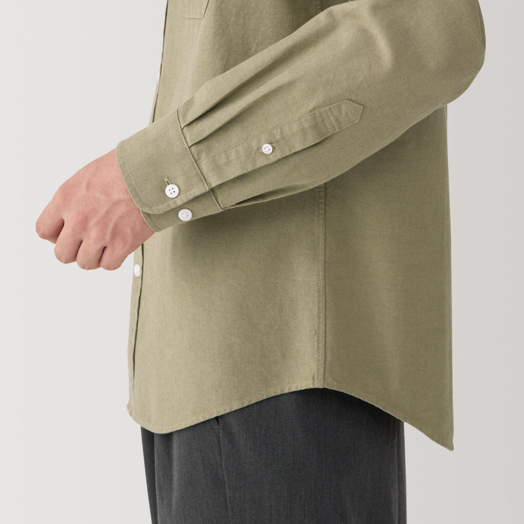 Men's Washed Oxford Stand Collar Shirt