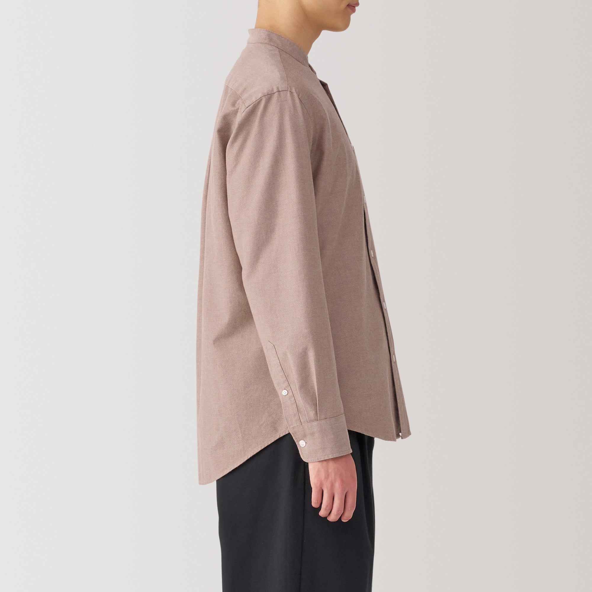 Men's Washed Oxford Stand Collar Shirt