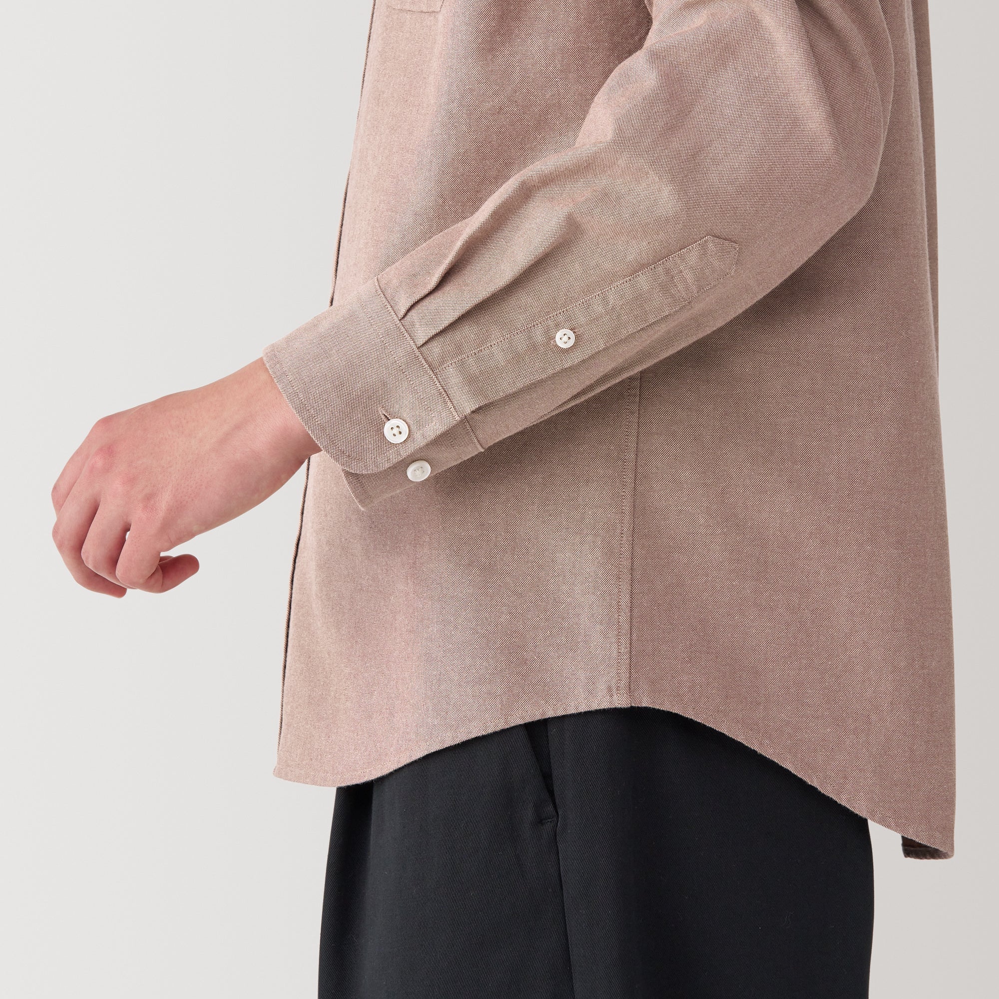 Men's Washed Oxford Stand Collar Shirt