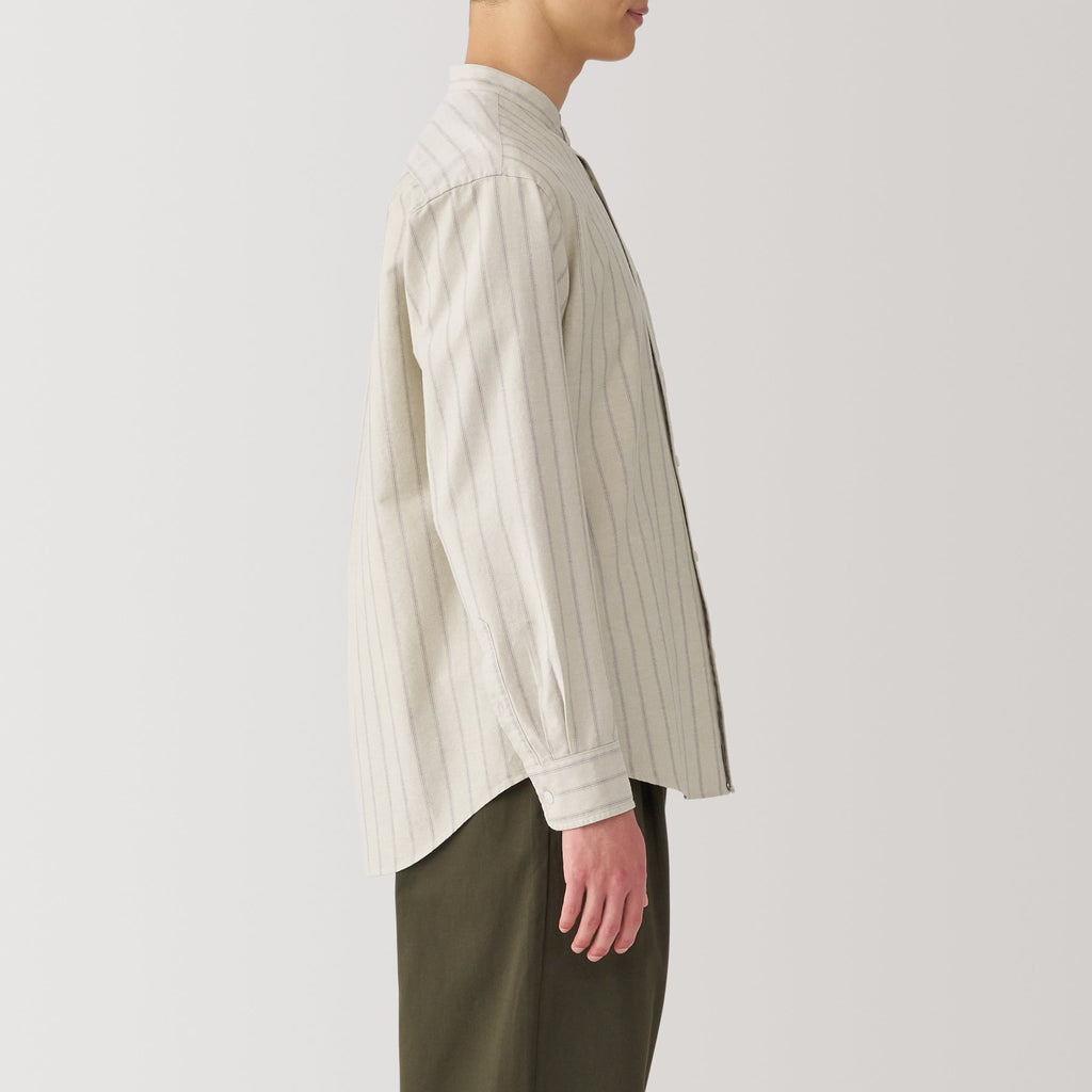 Men's Washed Oxford Stand Collar Shirt