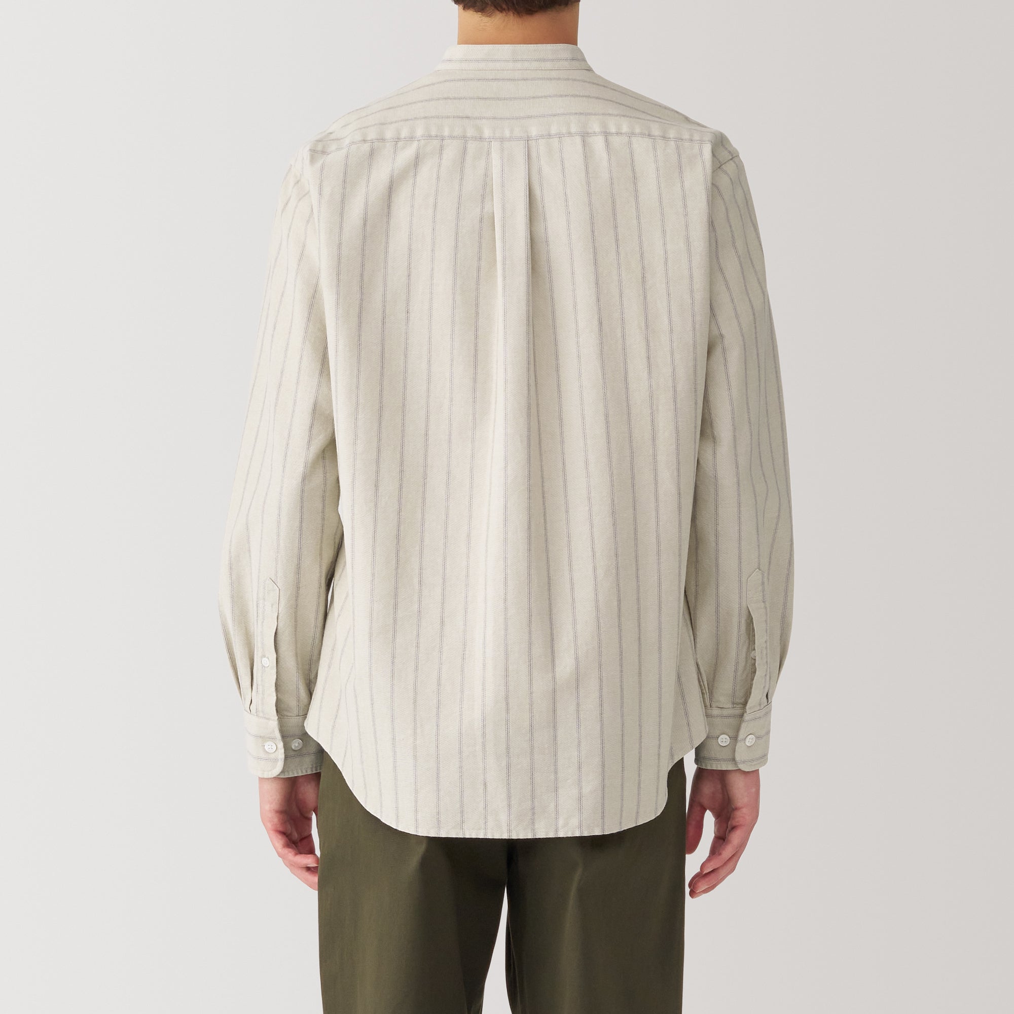 Men's Washed Oxford Stand Collar Shirt