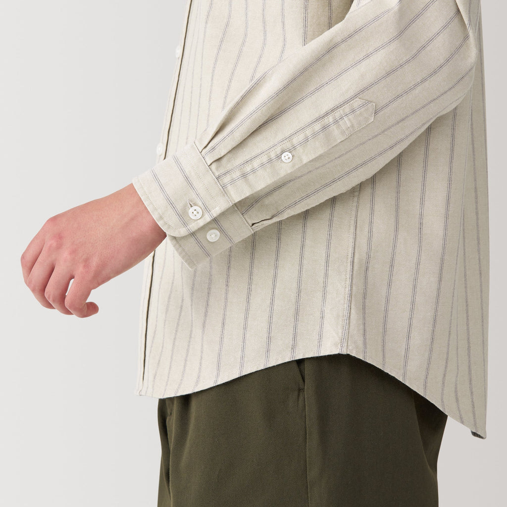 Men's Washed Oxford Stand Collar Shirt