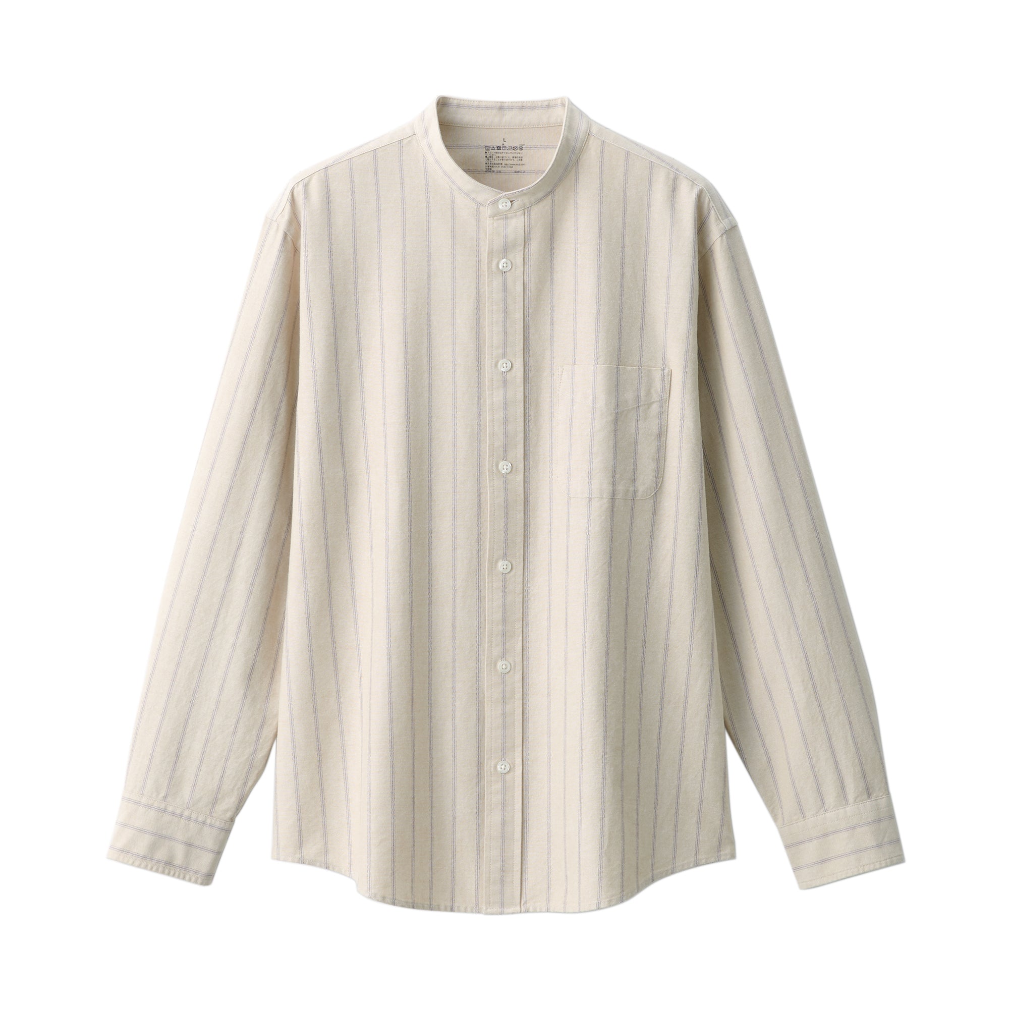 Men's Washed Oxford Stand Collar Shirt