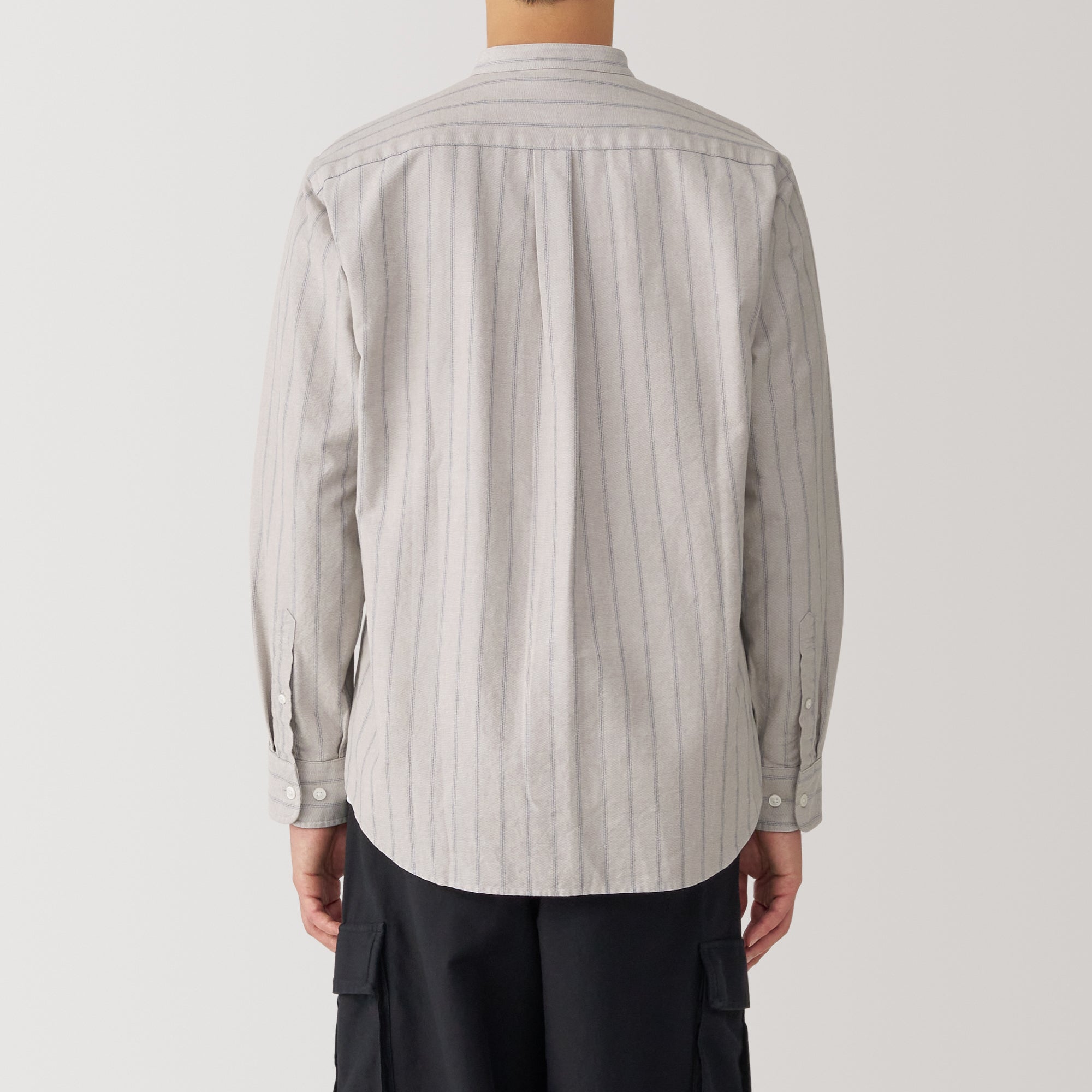 Men's Washed Oxford Stand Collar Shirt