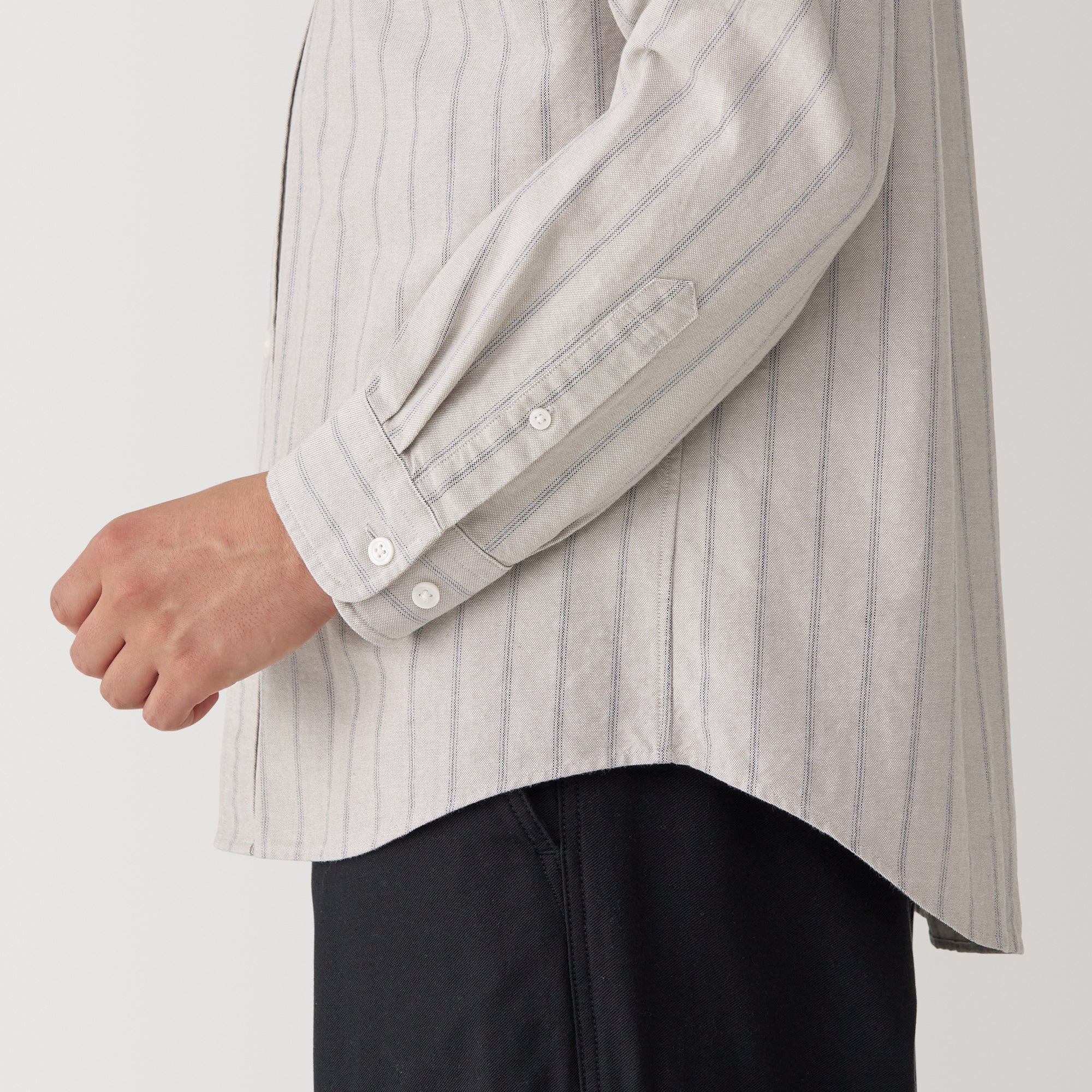 Men's Washed Oxford Stand Collar Shirt