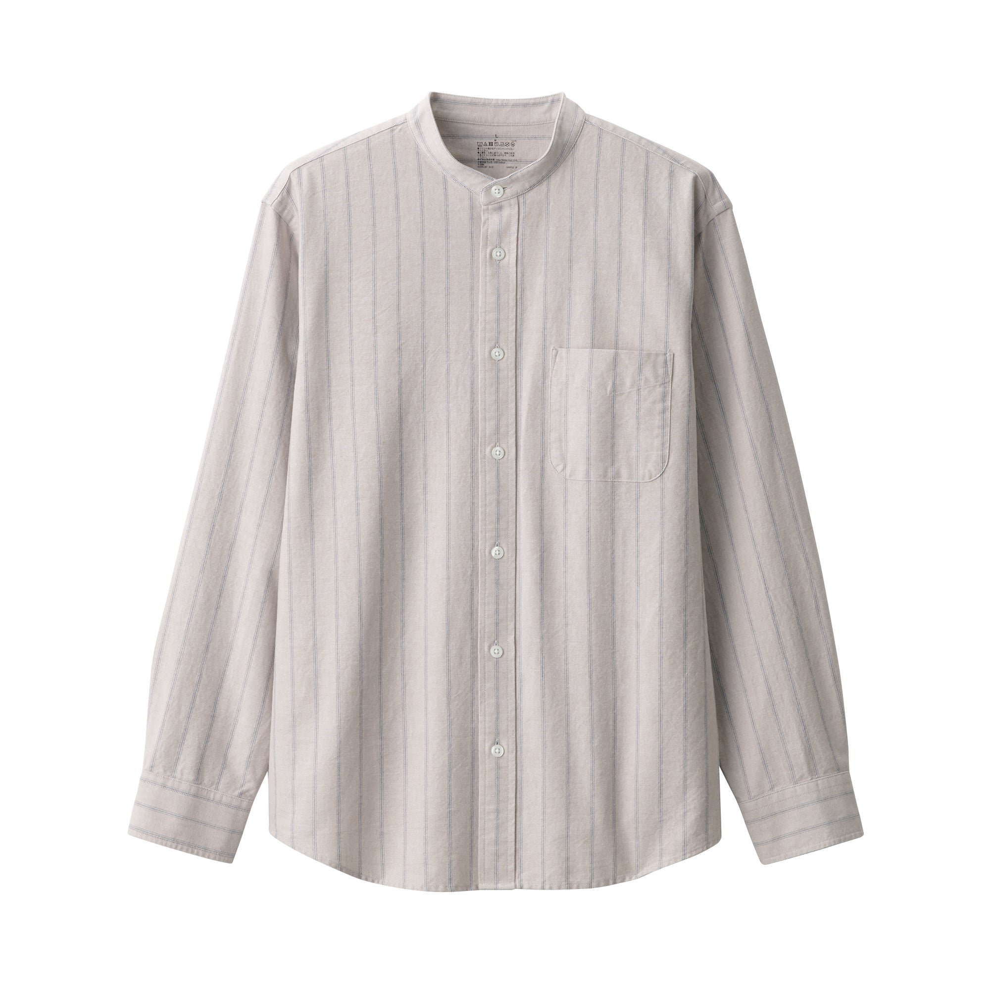 Men's Washed Oxford Stand Collar Shirt