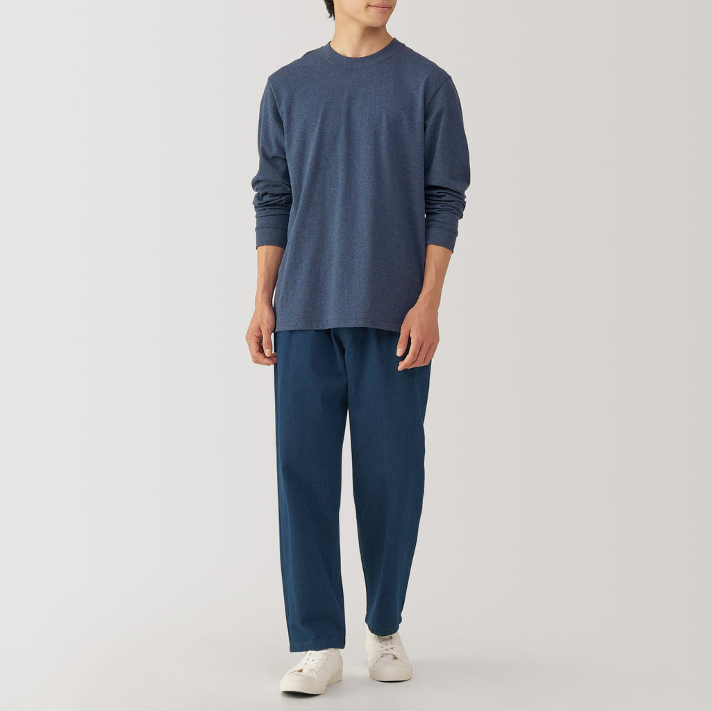 Men's Washed Denim Easy Pants - Dark Navy