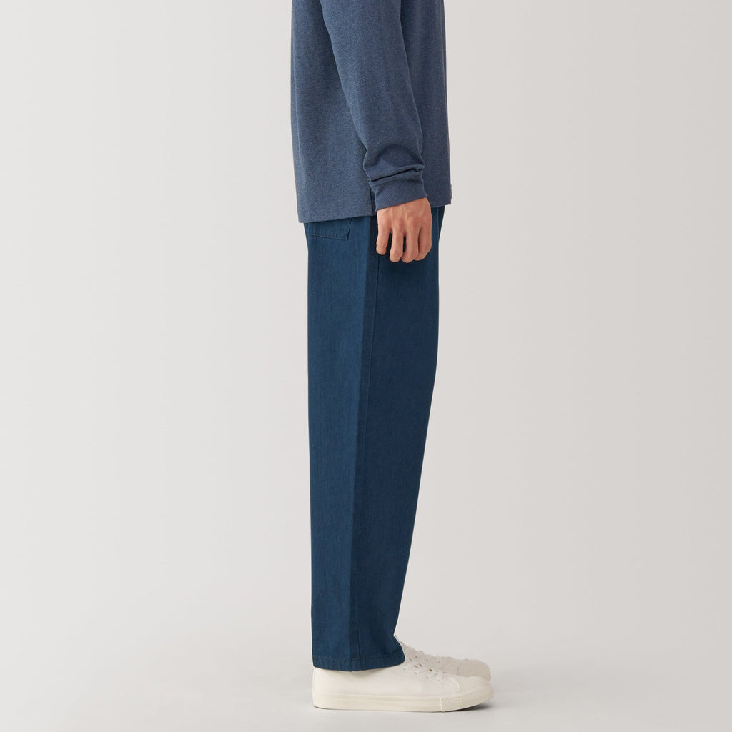 Men's Washed Denim Easy Pants - Dark Navy