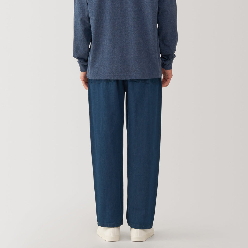Men's Washed Denim Easy Pants - Dark Navy