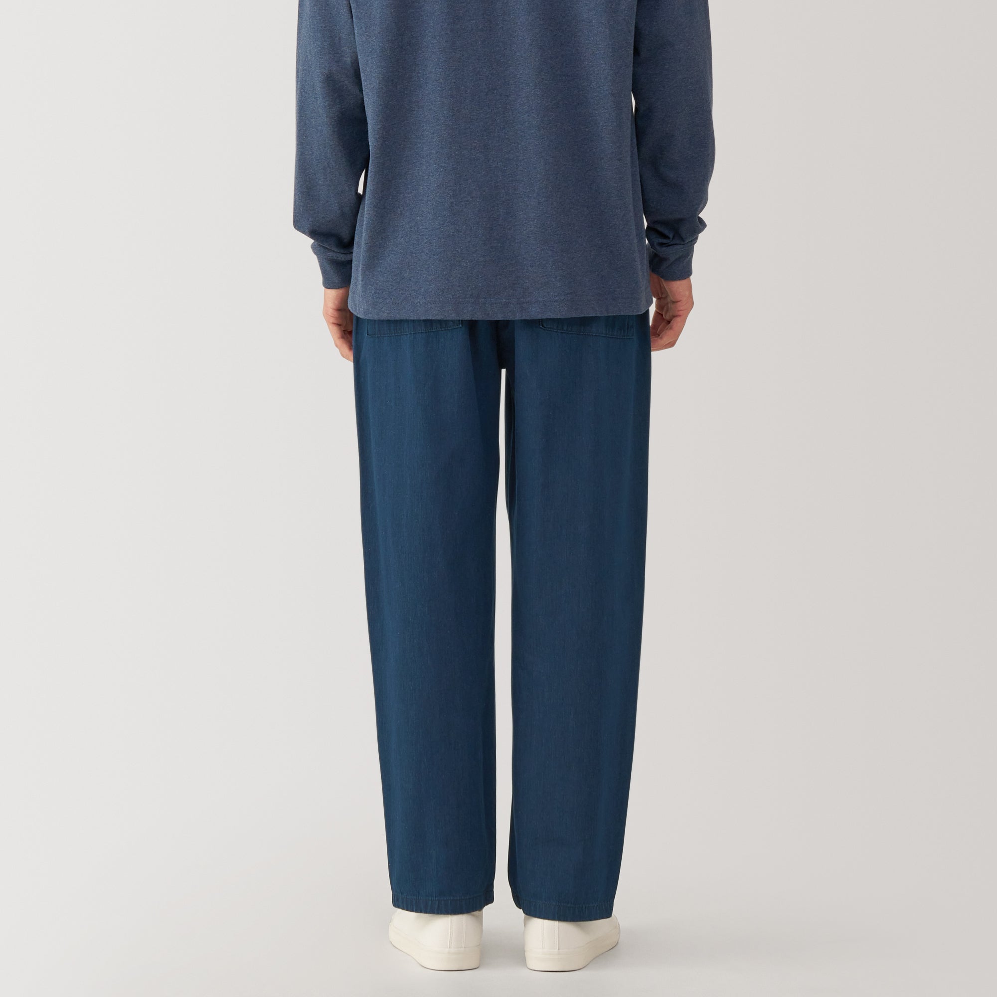 Men's Washed Denim Easy Pants - Dark Navy