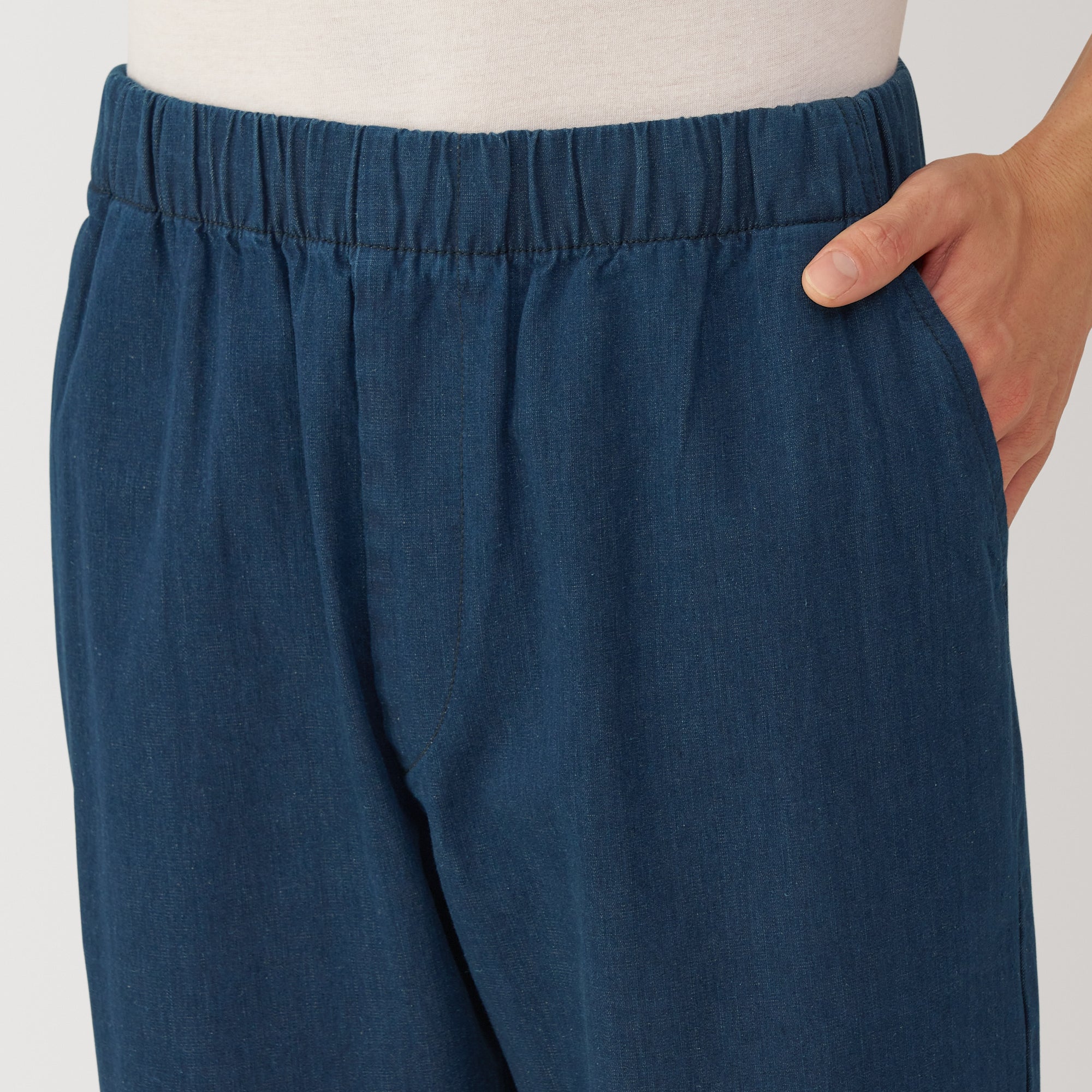 Men's Washed Denim Easy Pants - Dark Navy