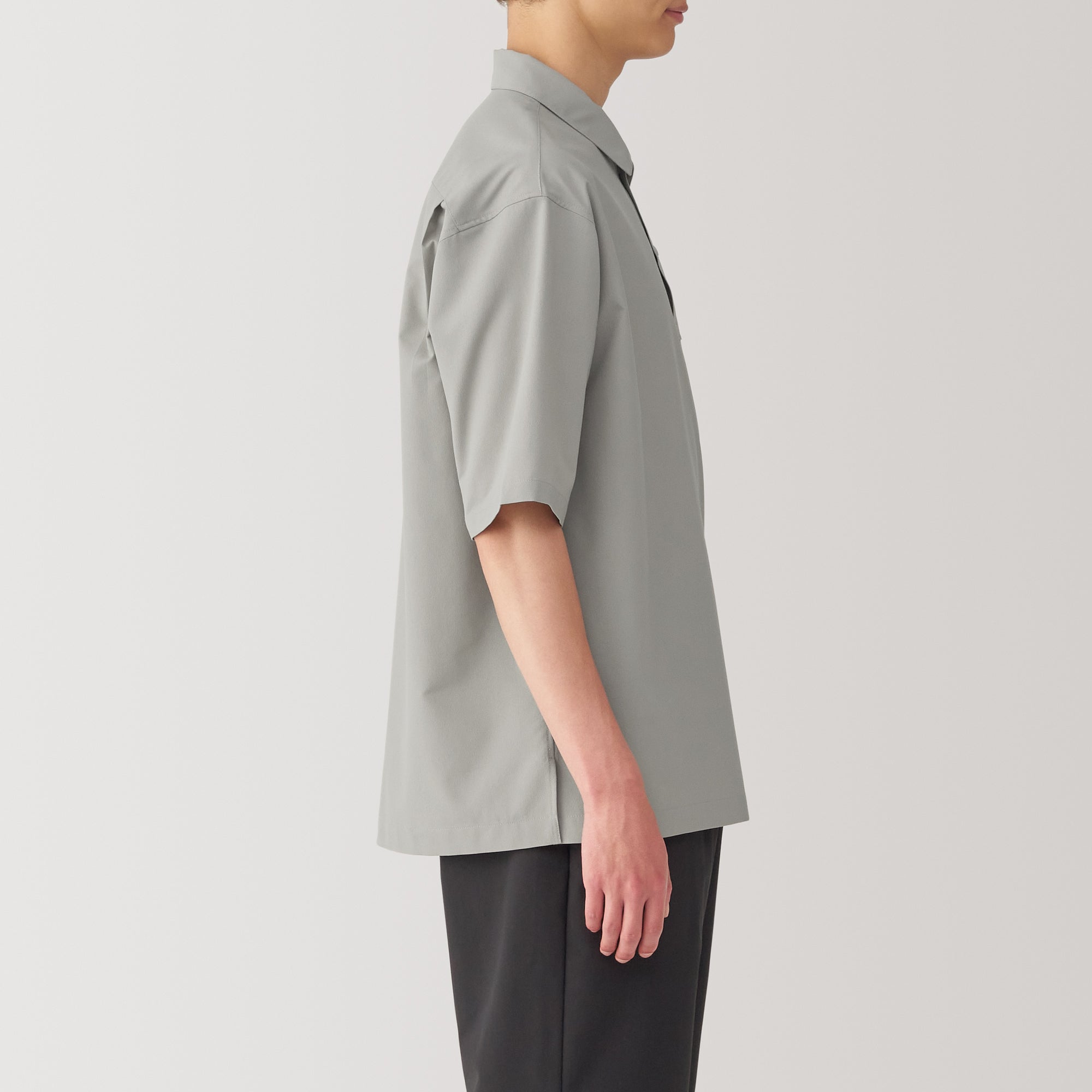 Men's Breathable Wide Half Sleeve Woven Polo Shirt