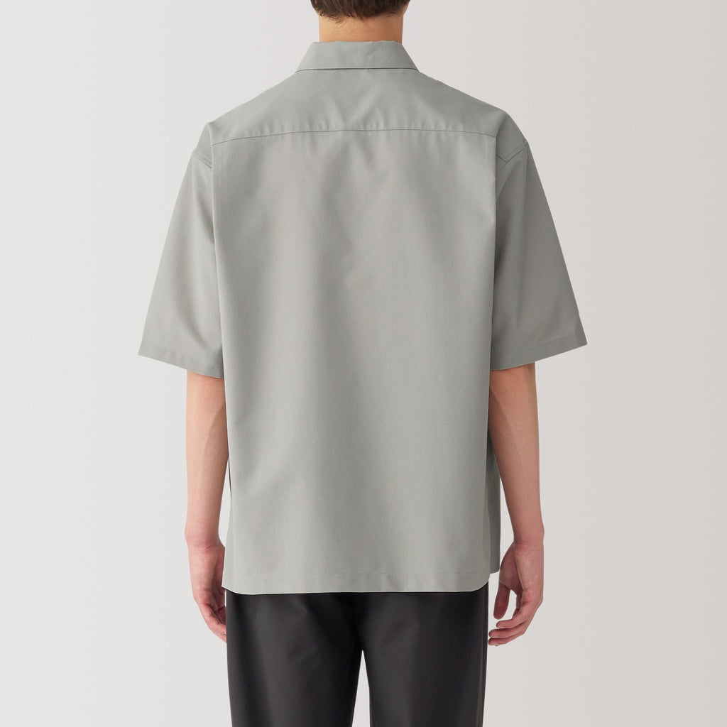 Men's Breathable Wide Half Sleeve Woven Polo Shirt
