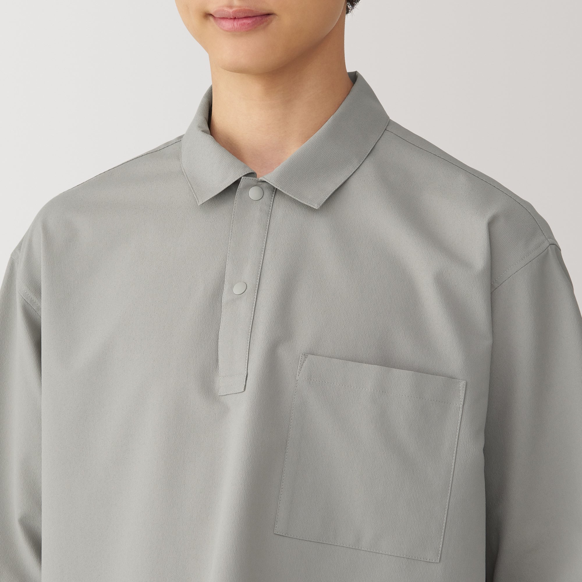 Men's Breathable Wide Half Sleeve Woven Polo Shirt