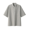 Men's Breathable Wide Half Sleeve Woven Polo Shirt