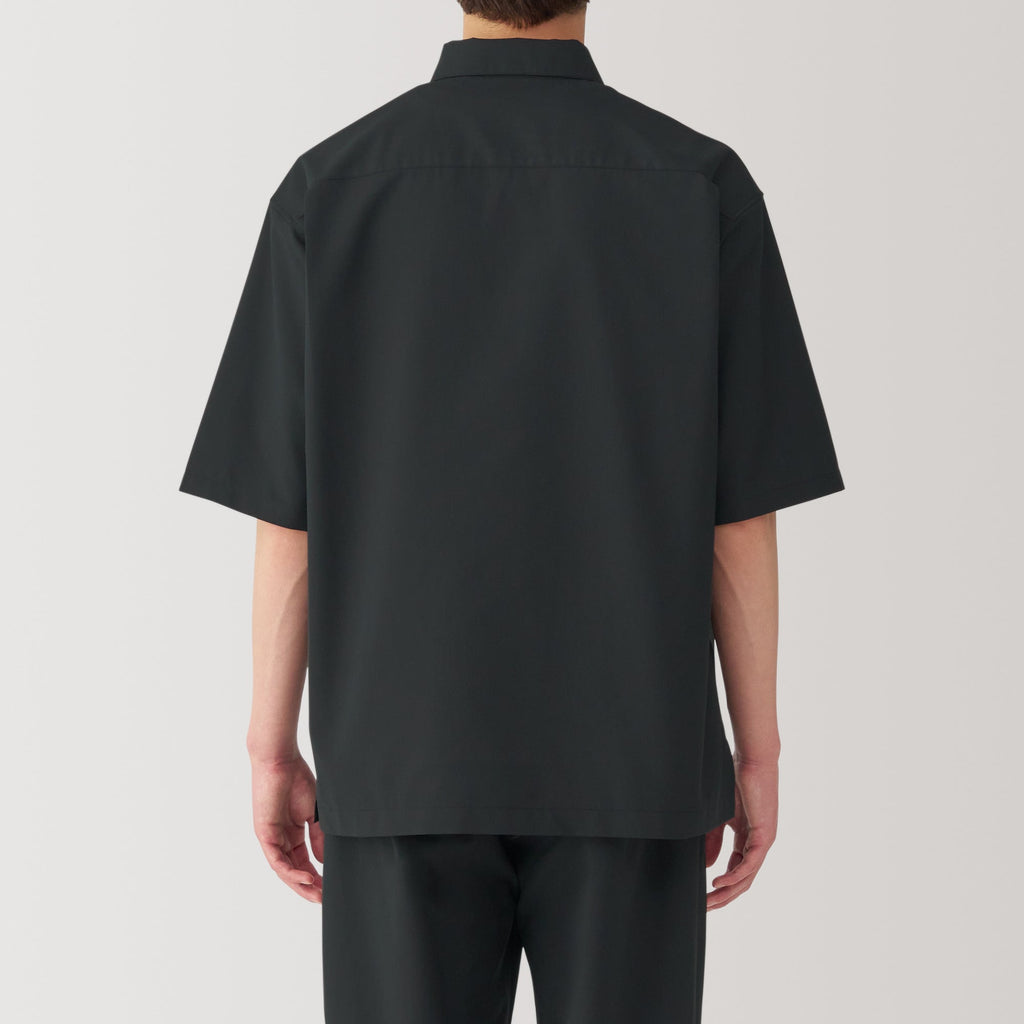 Men's Breathable Wide Half Sleeve Woven Polo Shirt