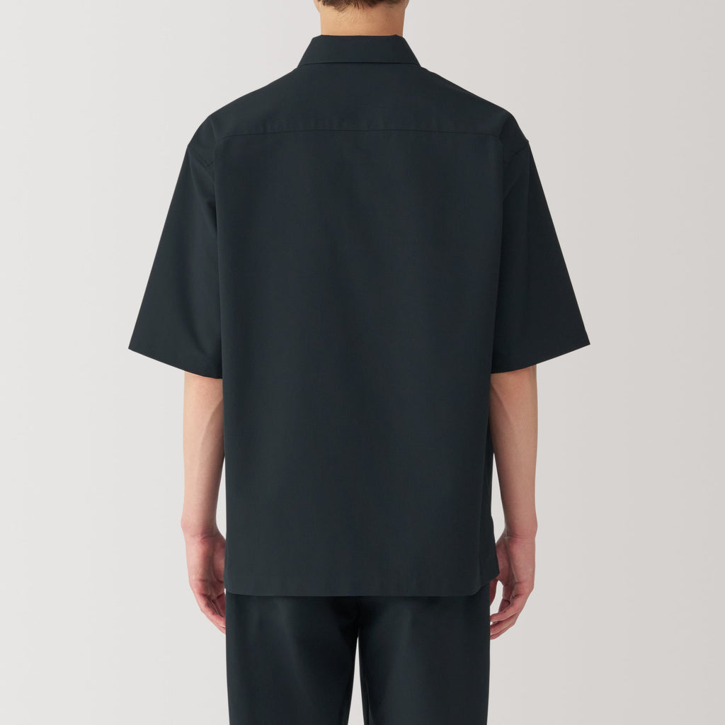 Men's Breathable Wide Half Sleeve Woven Polo Shirt