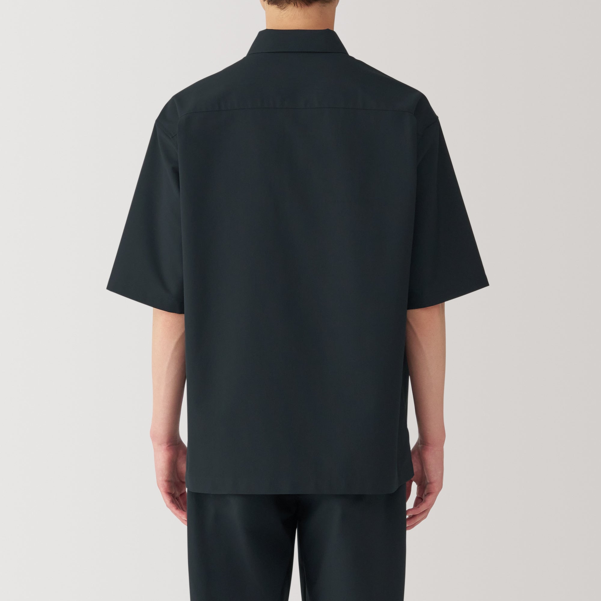 Men's Breathable Wide Half Sleeve Woven Polo Shirt