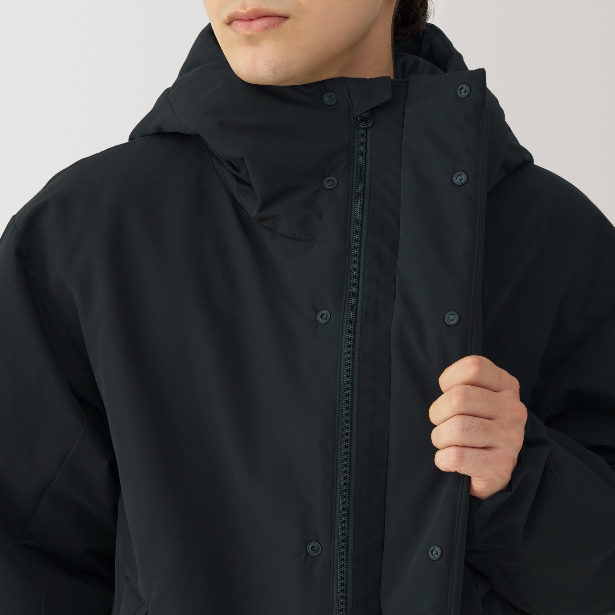 Men's Padding Hooded Half Coat