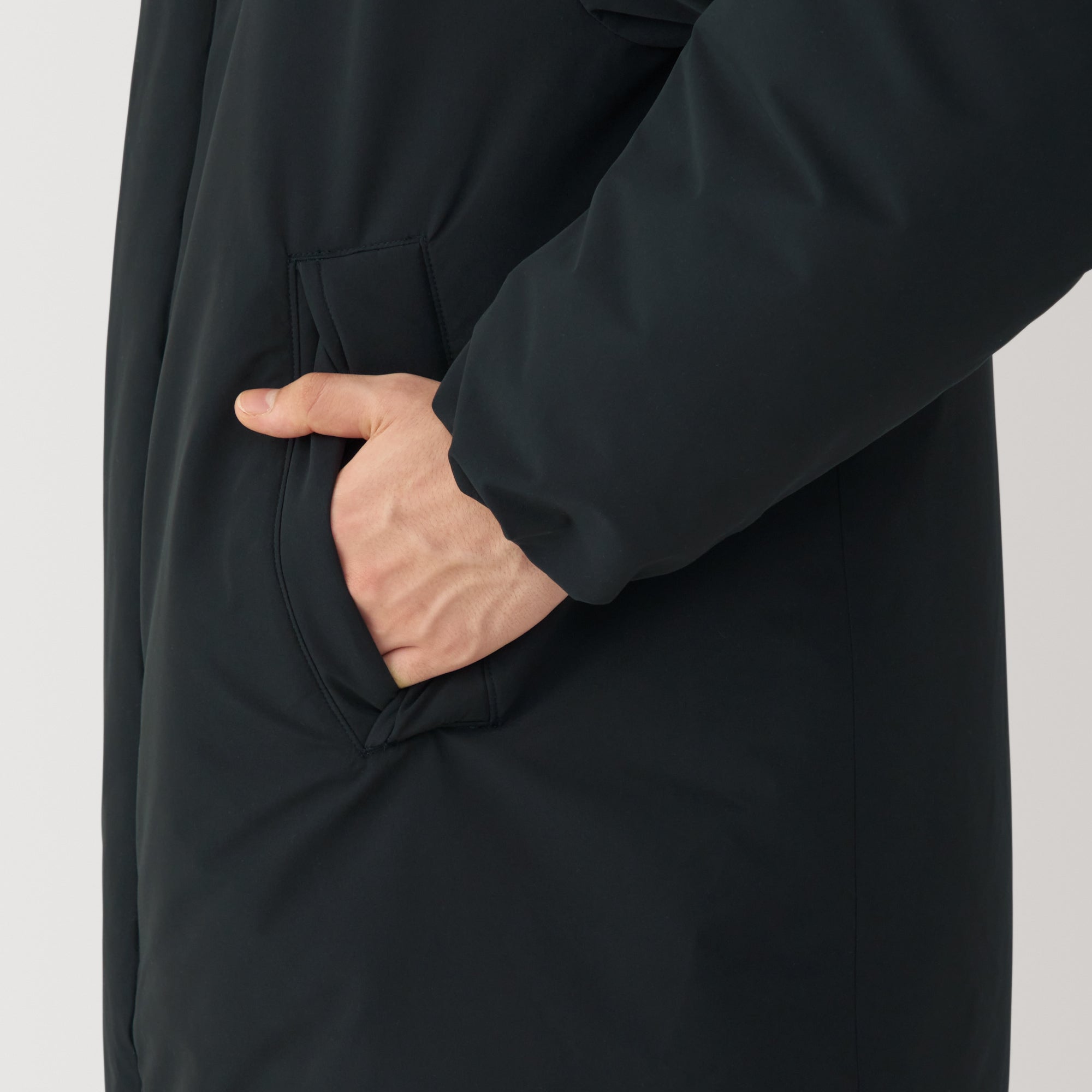 Men's Padding Hooded Half Coat